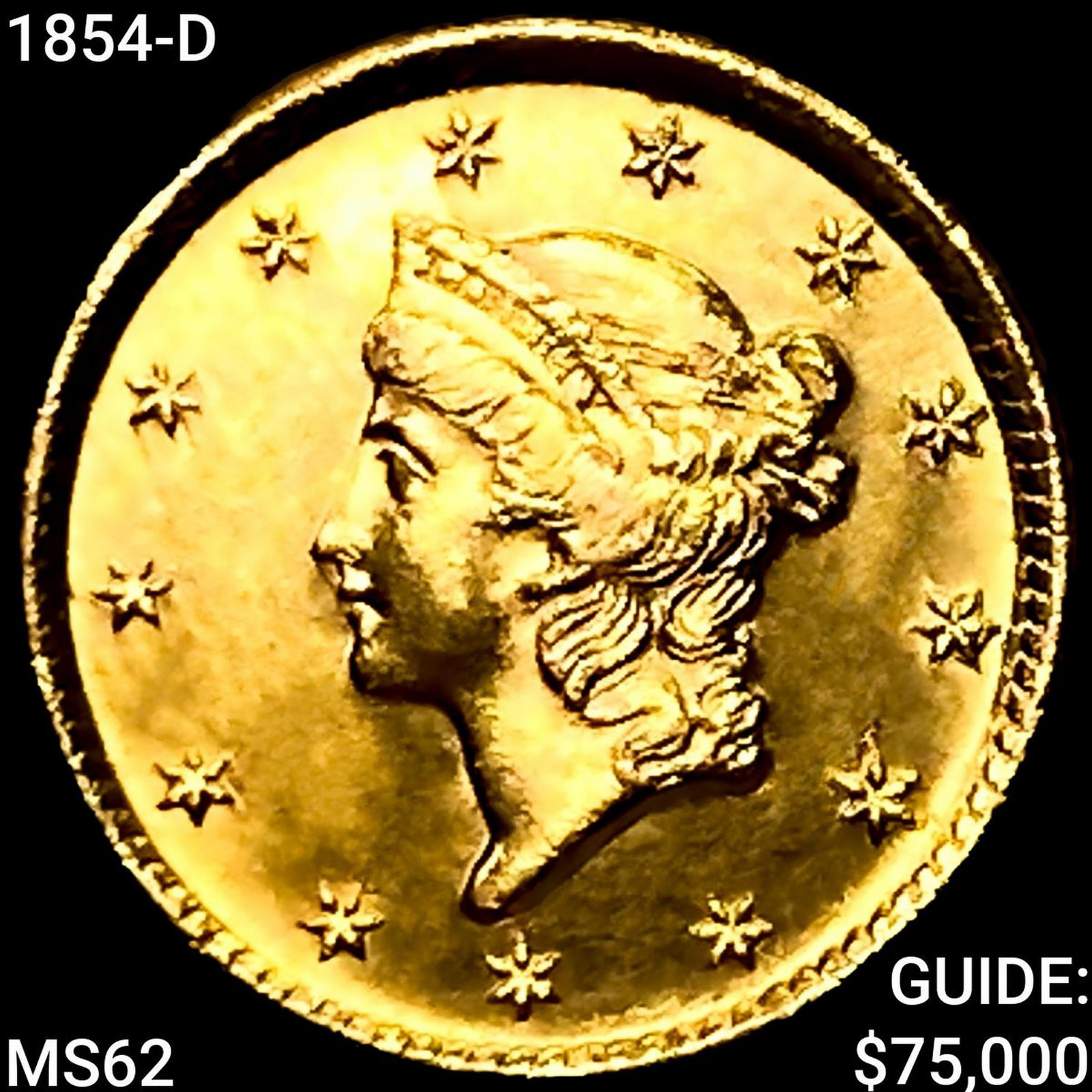 1854-D Rare Gold Dollar UNCIRCULATED (1 of 2)
