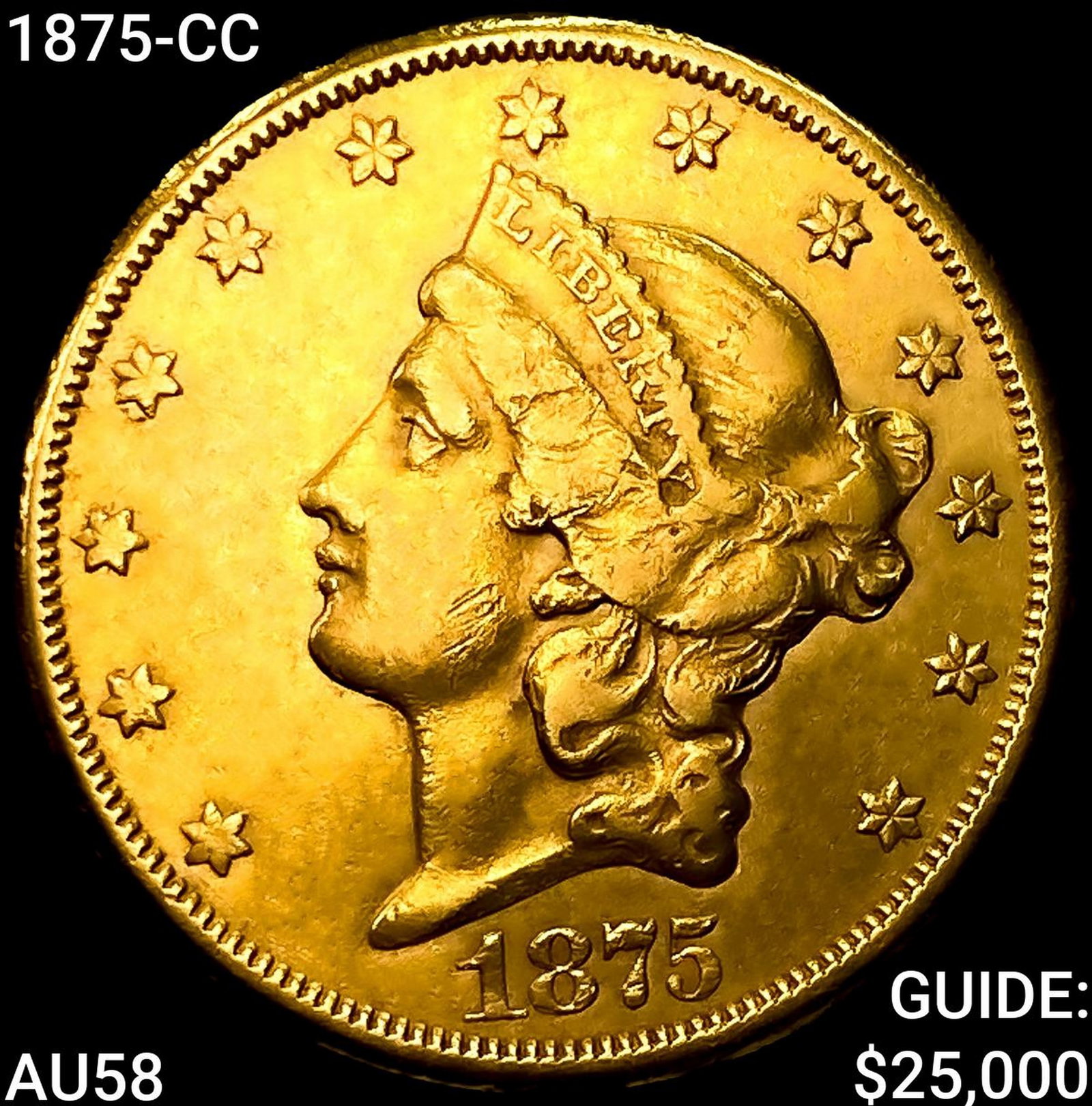 1875-CC $20 Gold Double Eagle CHOICE AU: 1875-CC $20 Gold Double Eagle CHOICE AU