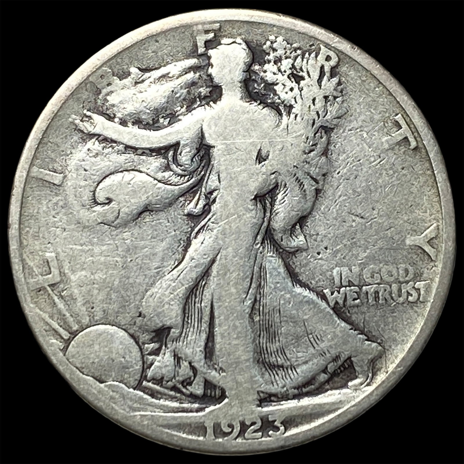1923-S Silver Walking Liberty Half Dollar LIGHTLY CIRCULATED: 1923-S Silver Walking Liberty Half Dollar LIGHTLY CIRCULATED