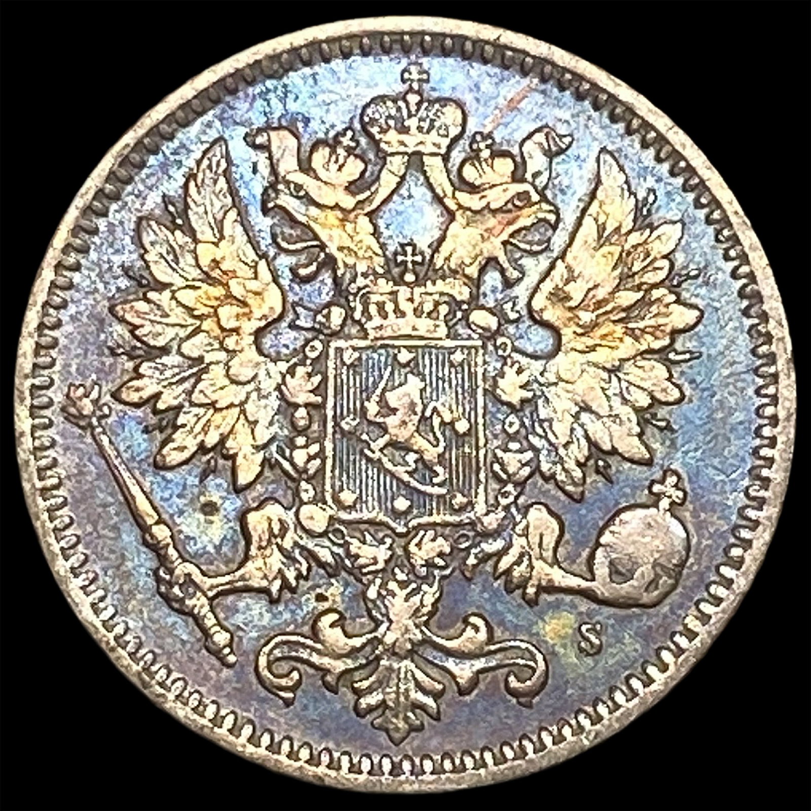 1875 Finland Silver 25 Pennia Toned (1 of 2)