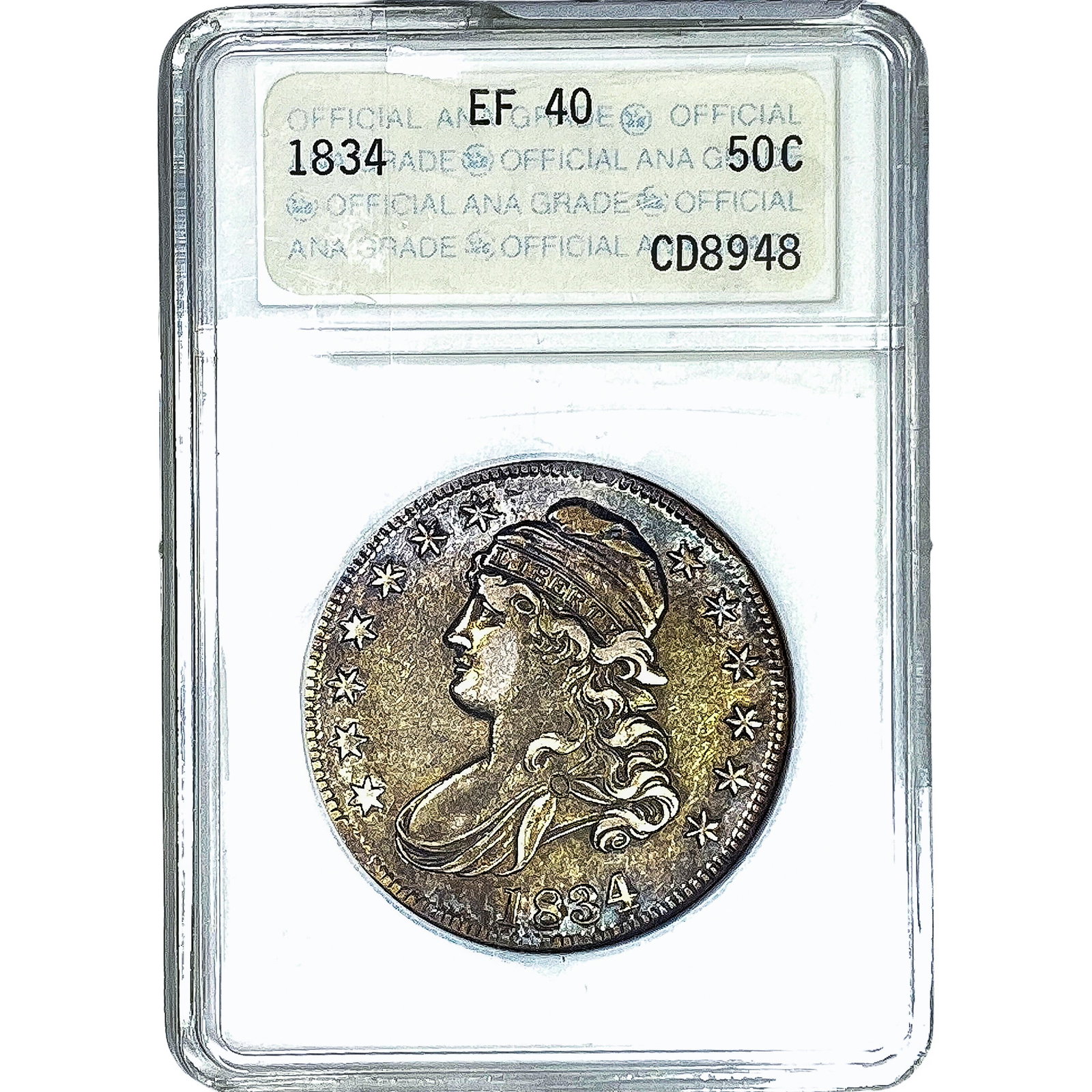 1834 Capped Bust Half Dollar ANA EF40: 1834 Capped Bust Half Dollar ANA EF40