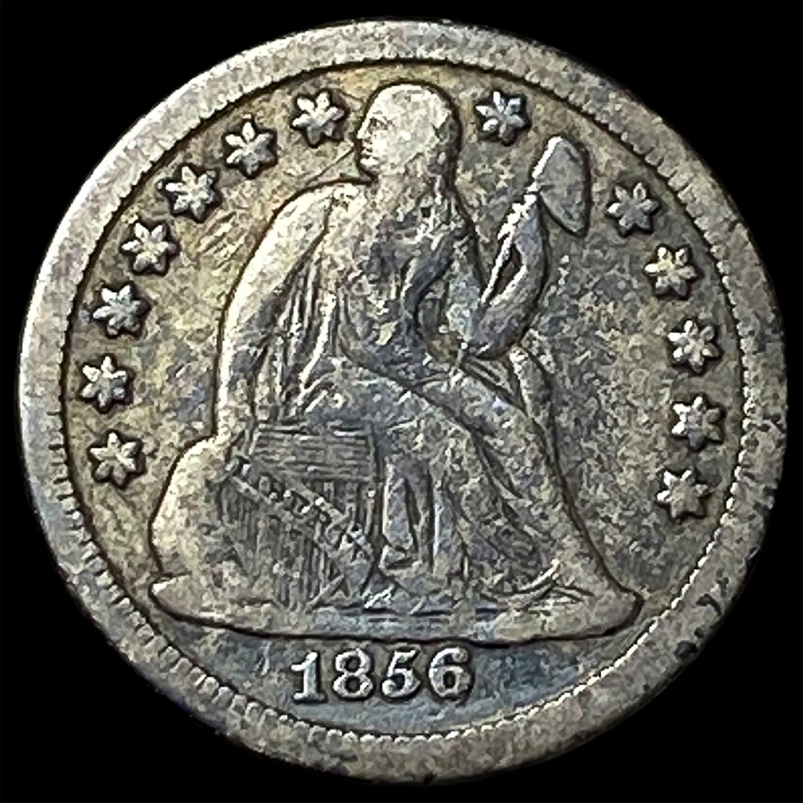 1856-O Silver Seated Liberty Dime LIGHTLY CIRCULATED: 1856-O Silver Seated Liberty Dime LIGHTLY CIRCULATED