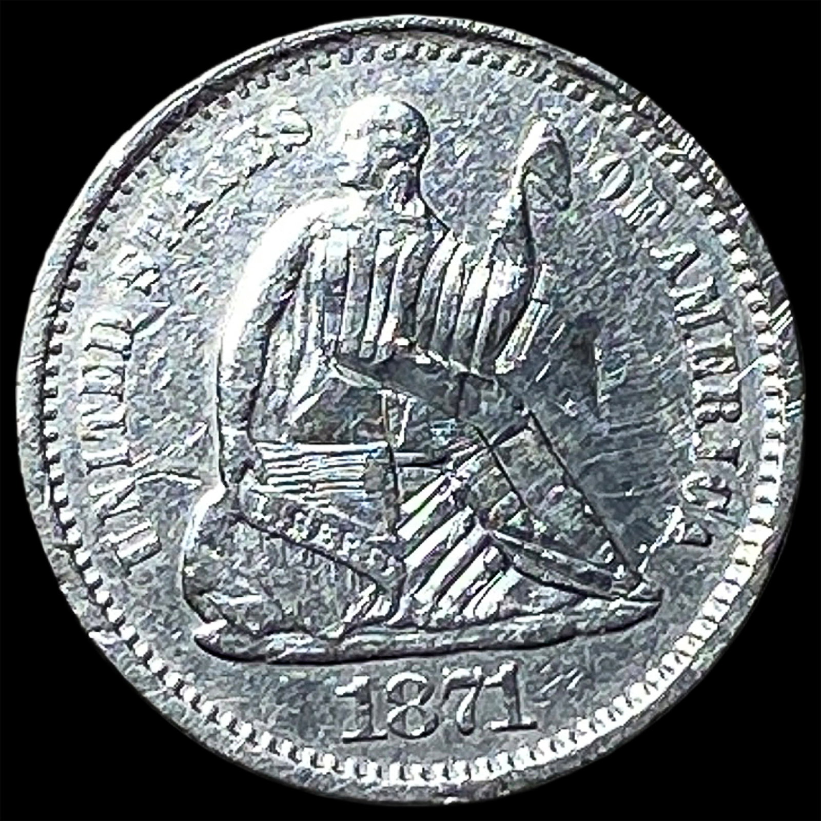 1871-S Silver Seated Liberty Half Dime HIGH GRADE: 1871-S Silver Seated Liberty Half Dime HIGH GRADE
