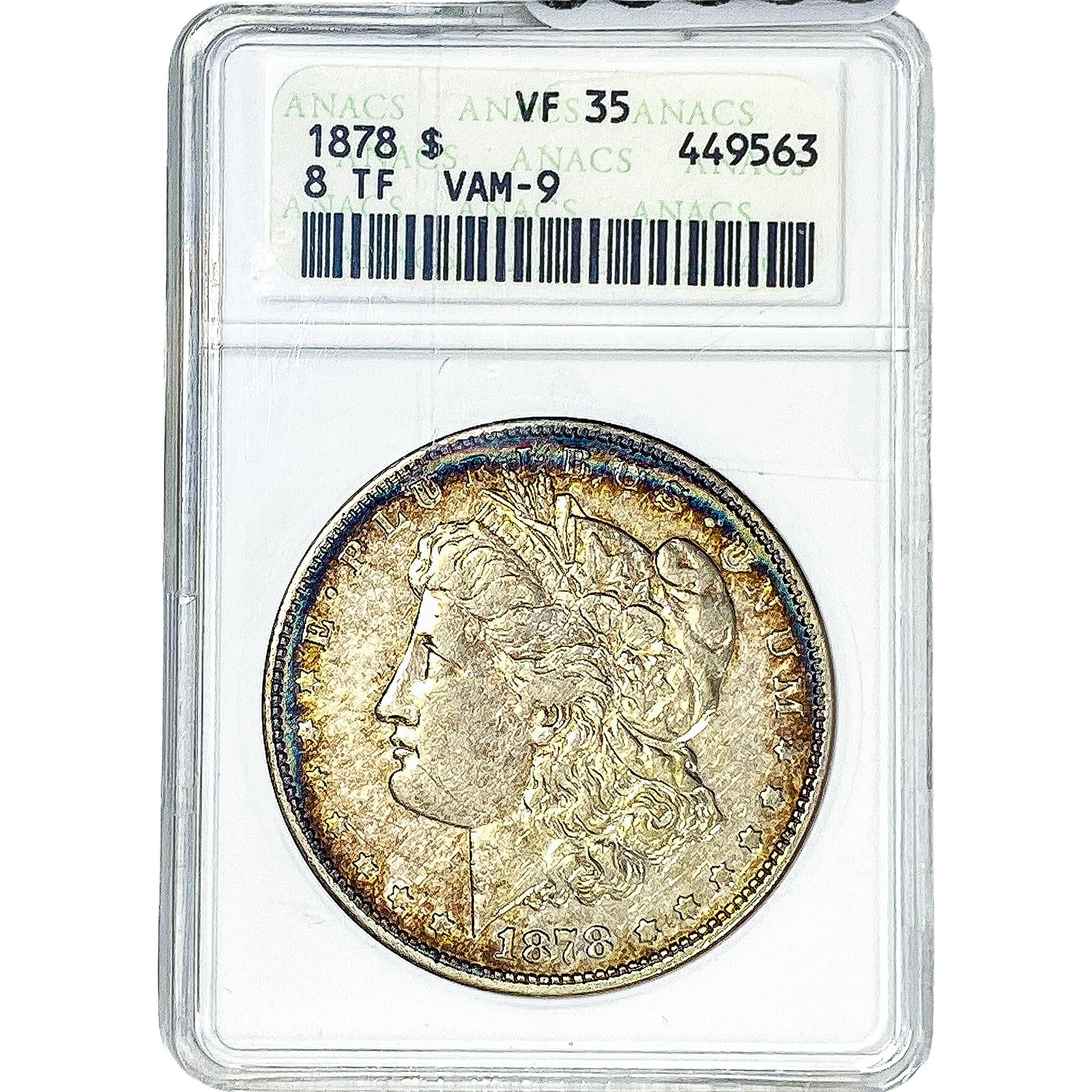 1878 Morgan Silver Dollar ANACS VF35: 1878 Morgan Silver Dollar ANACS VF35