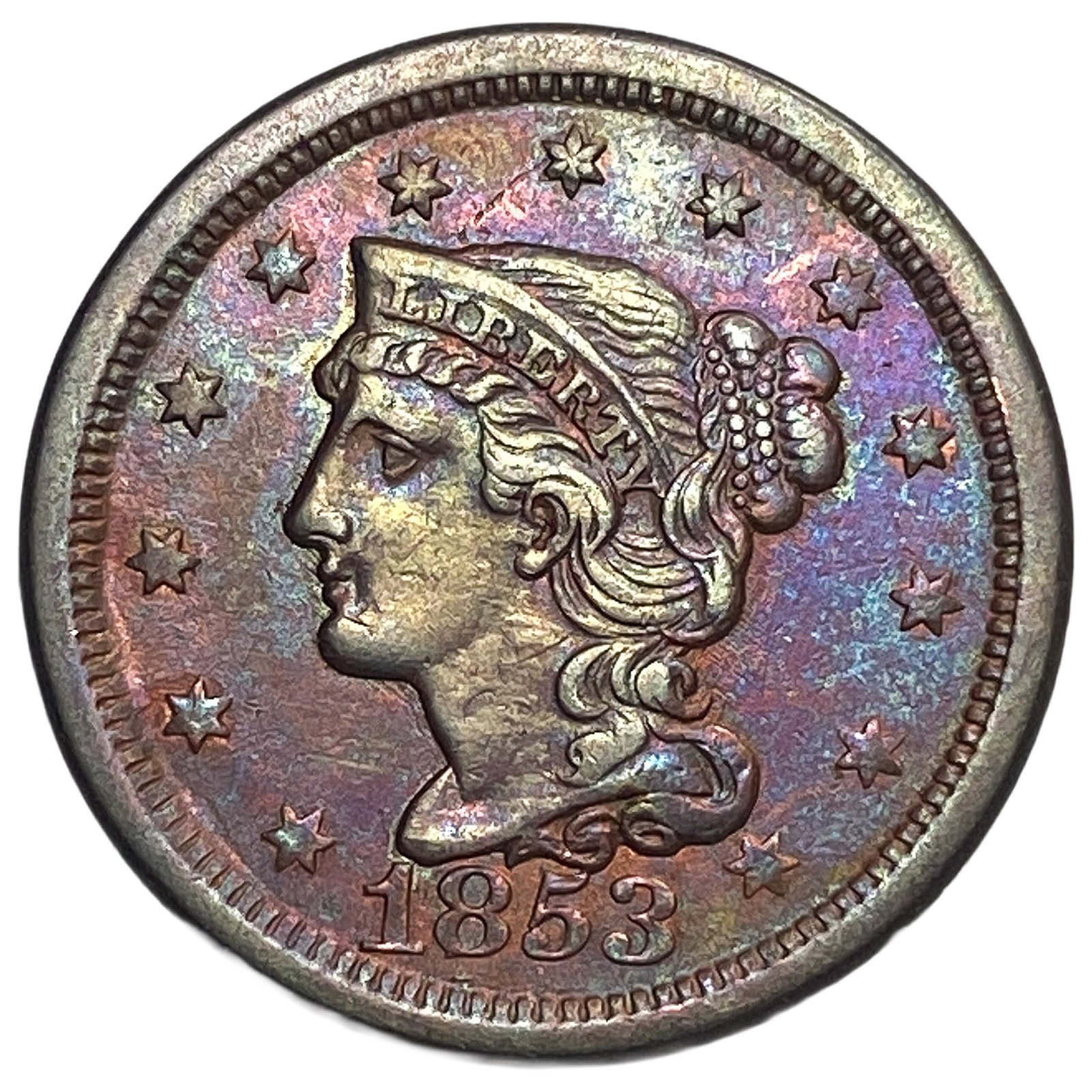 1853 Braided Hair Large Cent: 1853 Braided Hair Large Cent