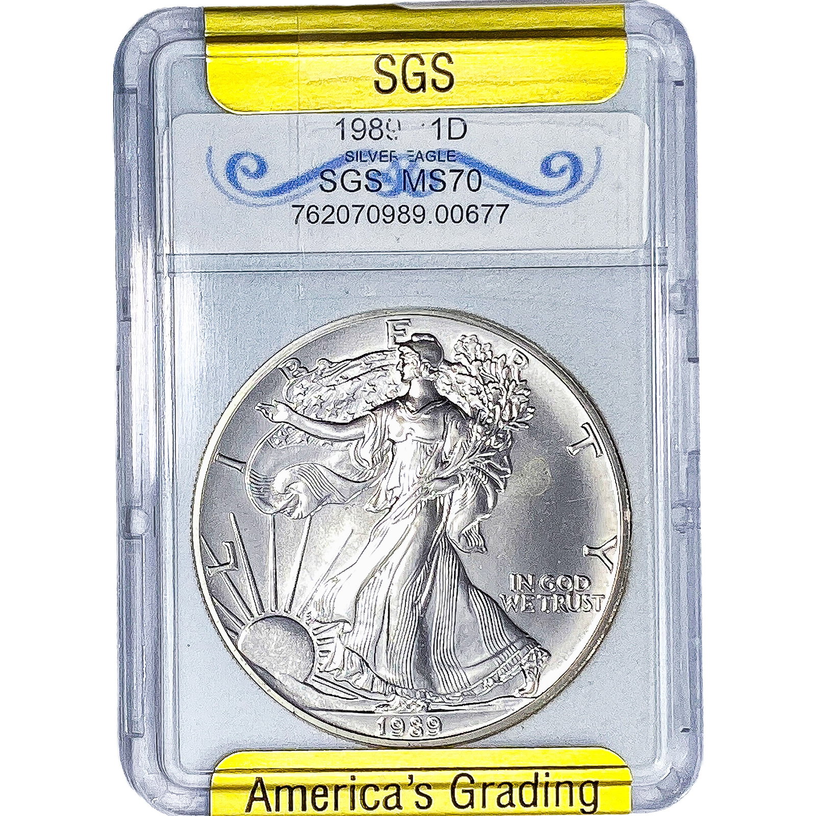 1989 Silver Eagle SGS MS70 (1 of 2)