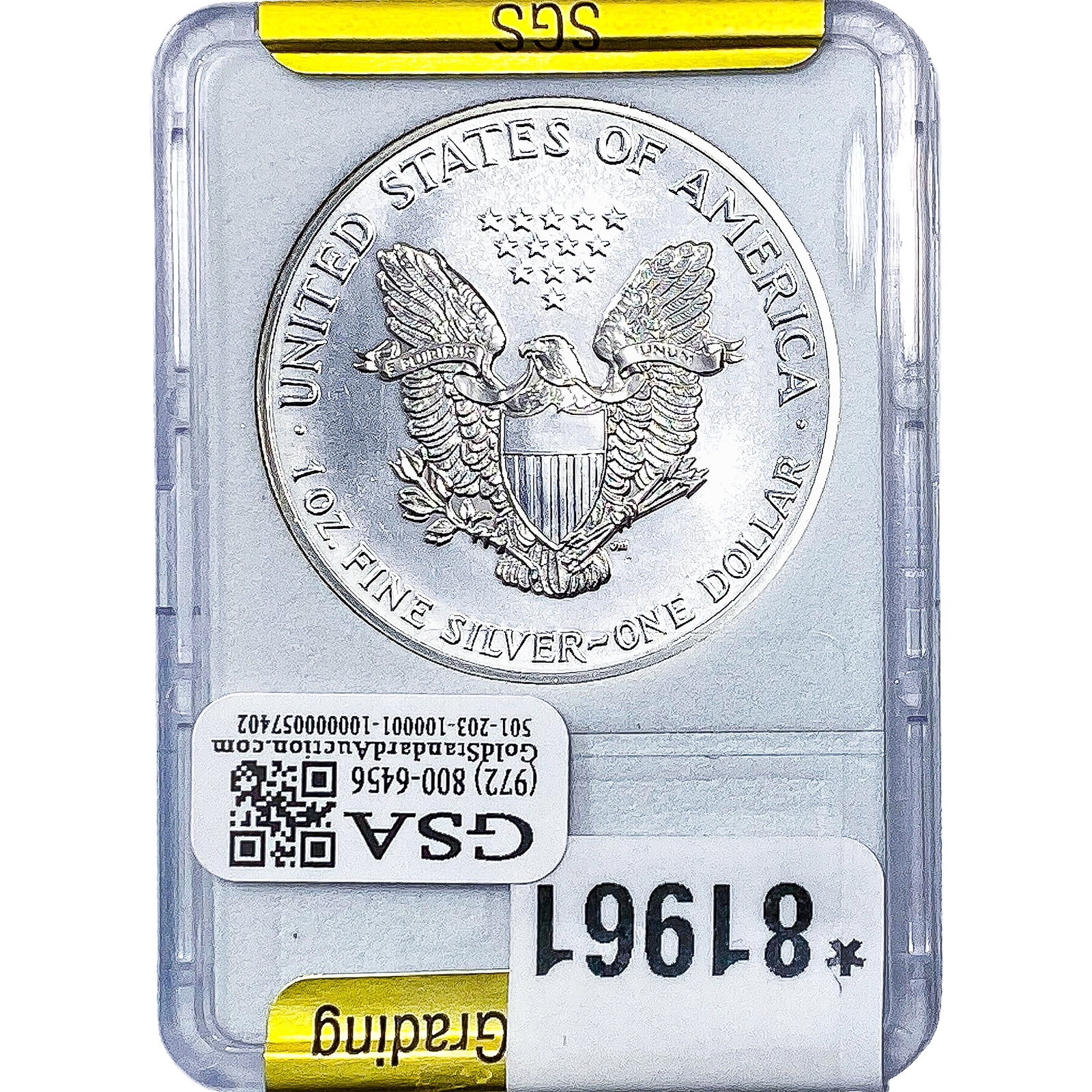 1989 Silver Eagle SGS MS70 - 2