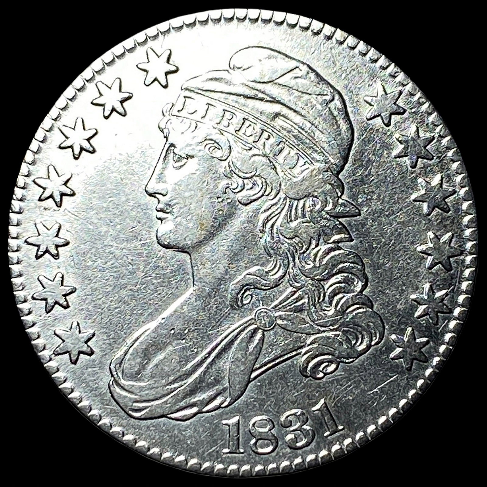 1831 Silver Capped Bust Half Dollar CLOSELY UNCIRCULATED: 1831 Silver Capped Bust Half Dollar CLOSELY UNCIRCULATED