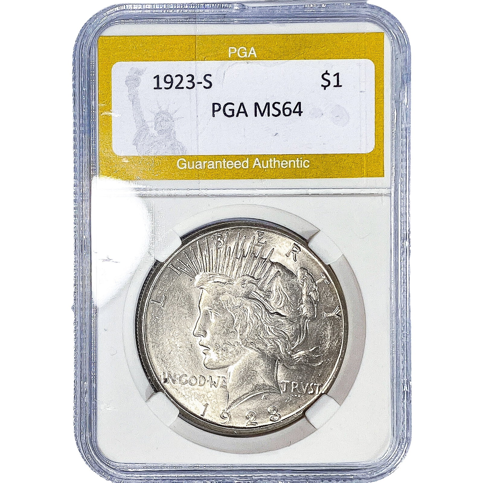 1923-S Silver Peace Dollar PGA MS64 (1 of 2)