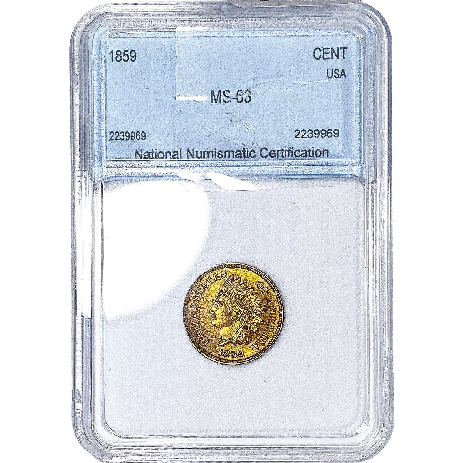 1859 Indian Head Cent NNC MS63: 1859 Indian Head Cent NNC MS63