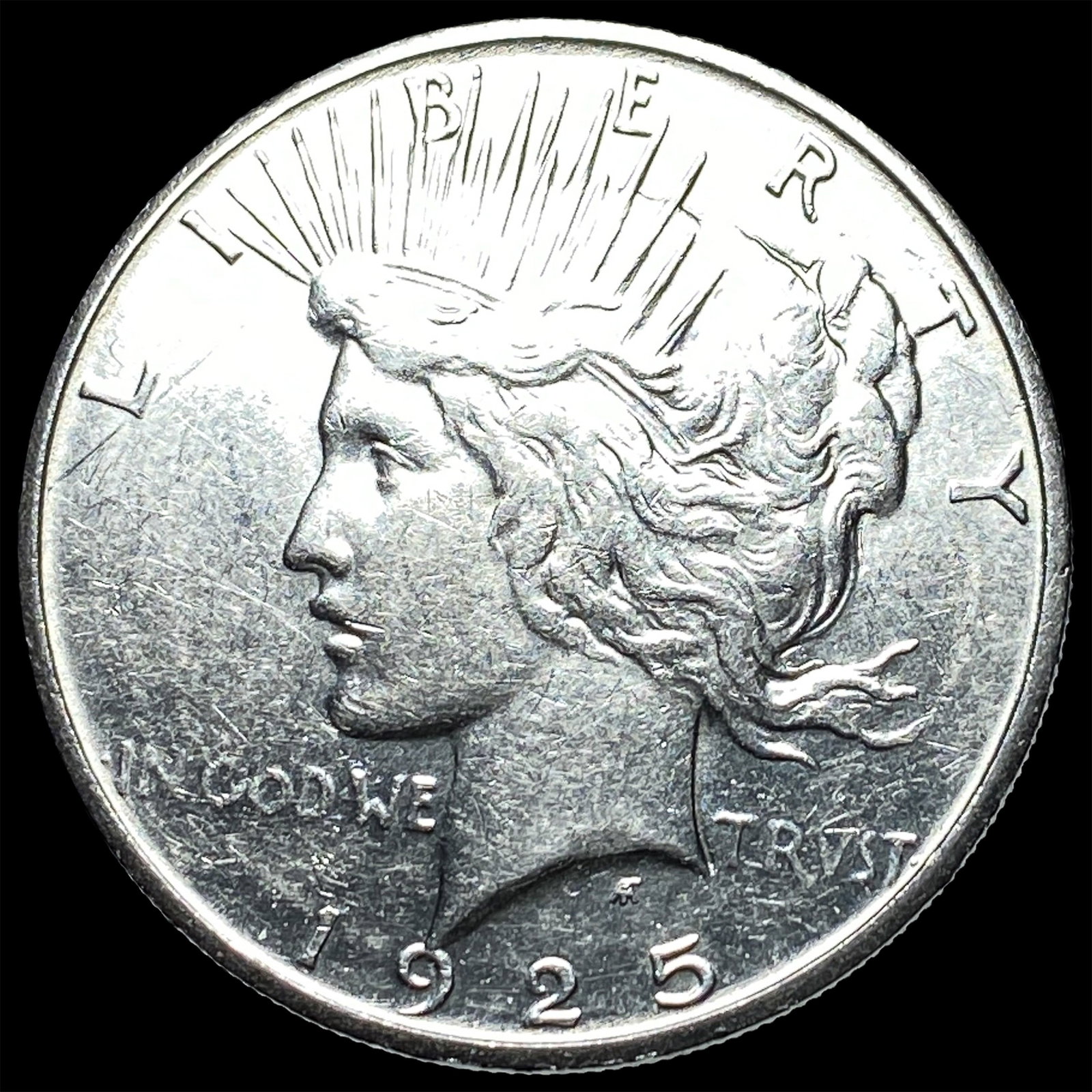 1925-S Silver Peace Dollar CHOICE AU: 1925-S Silver Peace Dollar CHOICE AU