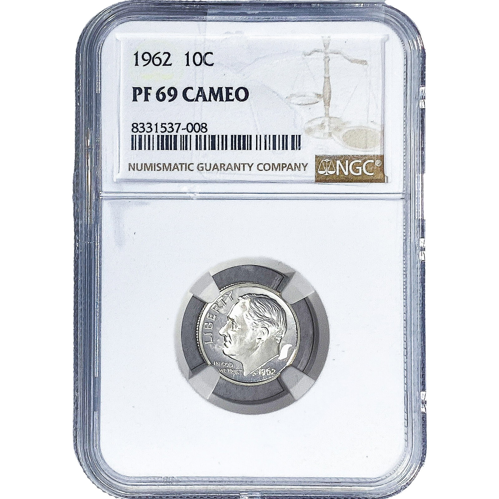 1962 Roosevelt Dime NGC PF69 Cameo: 1962 Roosevelt Dime NGC PF69 Cameo