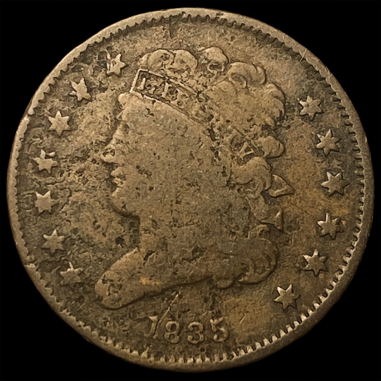 1835 Classic Head Half Cent LIGHTLY CIRCULATED: 1835 Classic Head Half Cent LIGHTLY CIRCULATED
