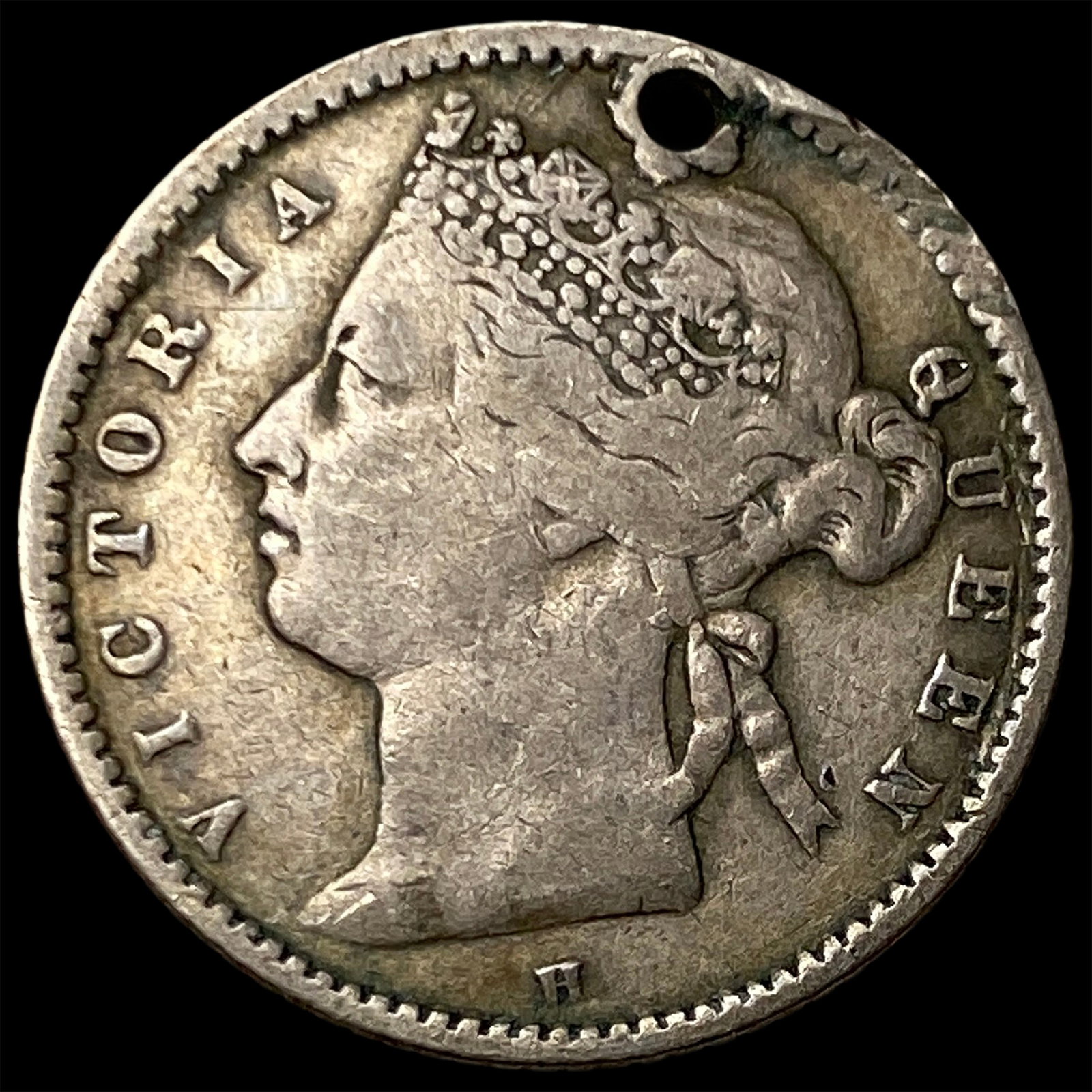 1874H Straits Settlements Silver 10 Cents (1 of 2)