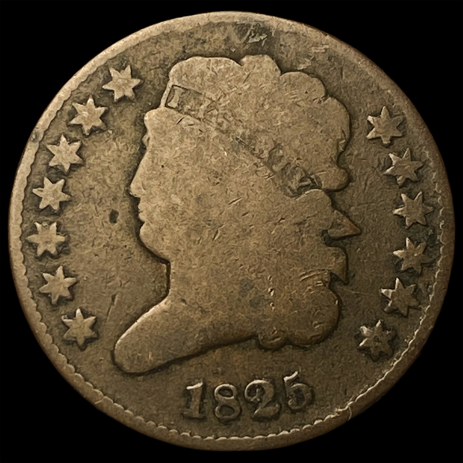 1825 Classic Head Half Cent LIGHTLY CIRCULATED: 1825 Classic Head Half Cent LIGHTLY CIRCULATED