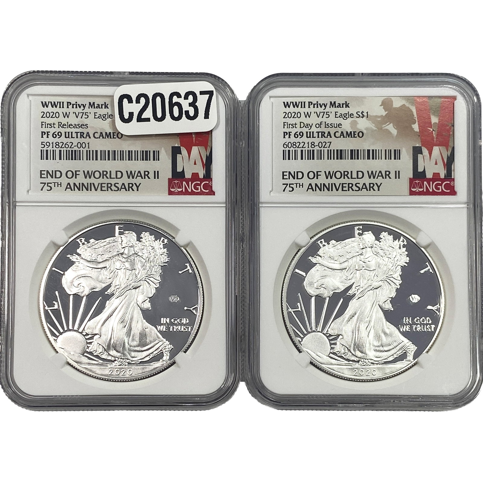 [2 Coins] 2020 Silver Eagle NGC PF69 UC: [2 Coins] 2020 Silver Eagle NGC PF69 UC