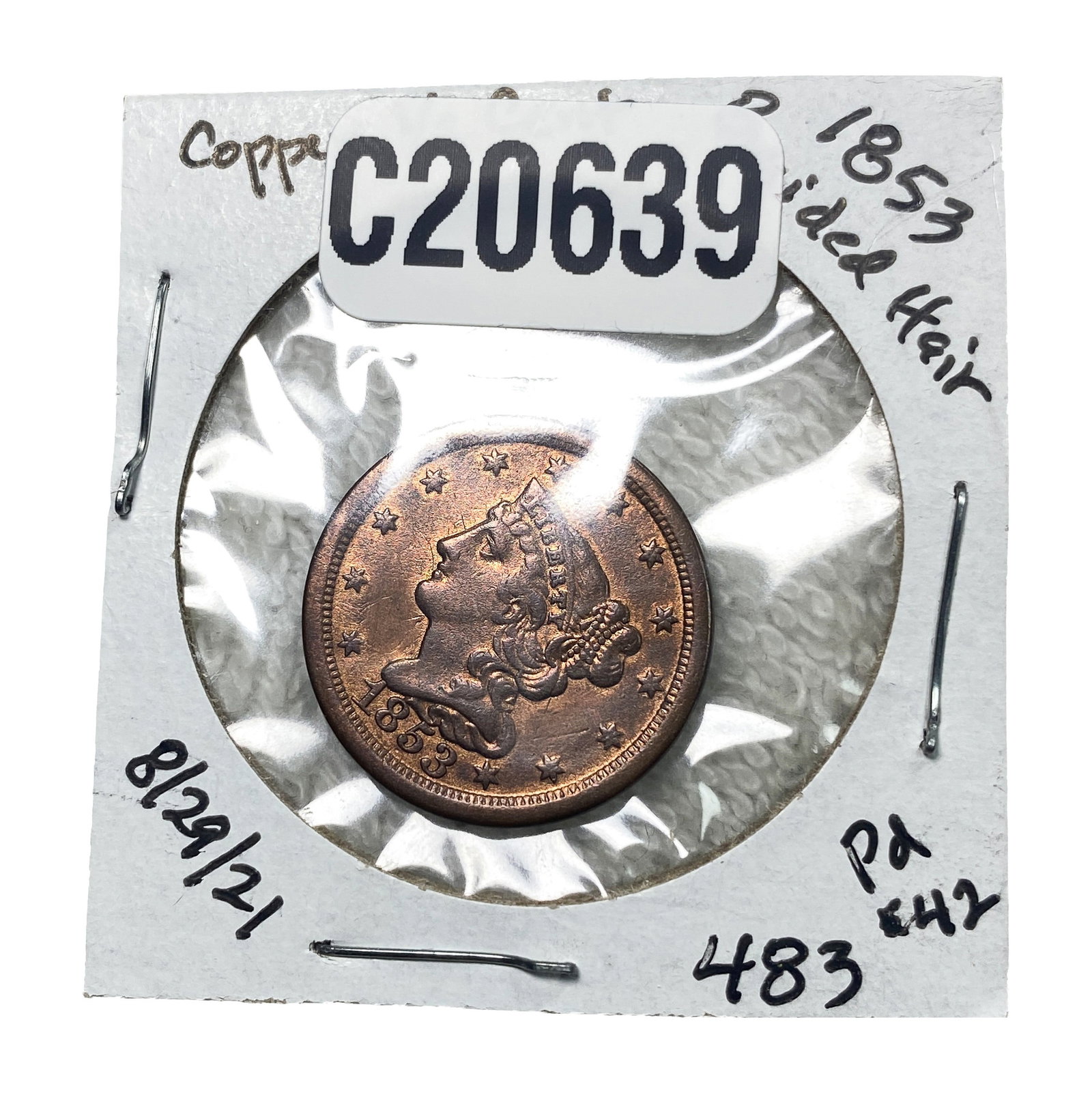 1853 Braided Hair Half Cent: 1853 Braided Hair Half Cent