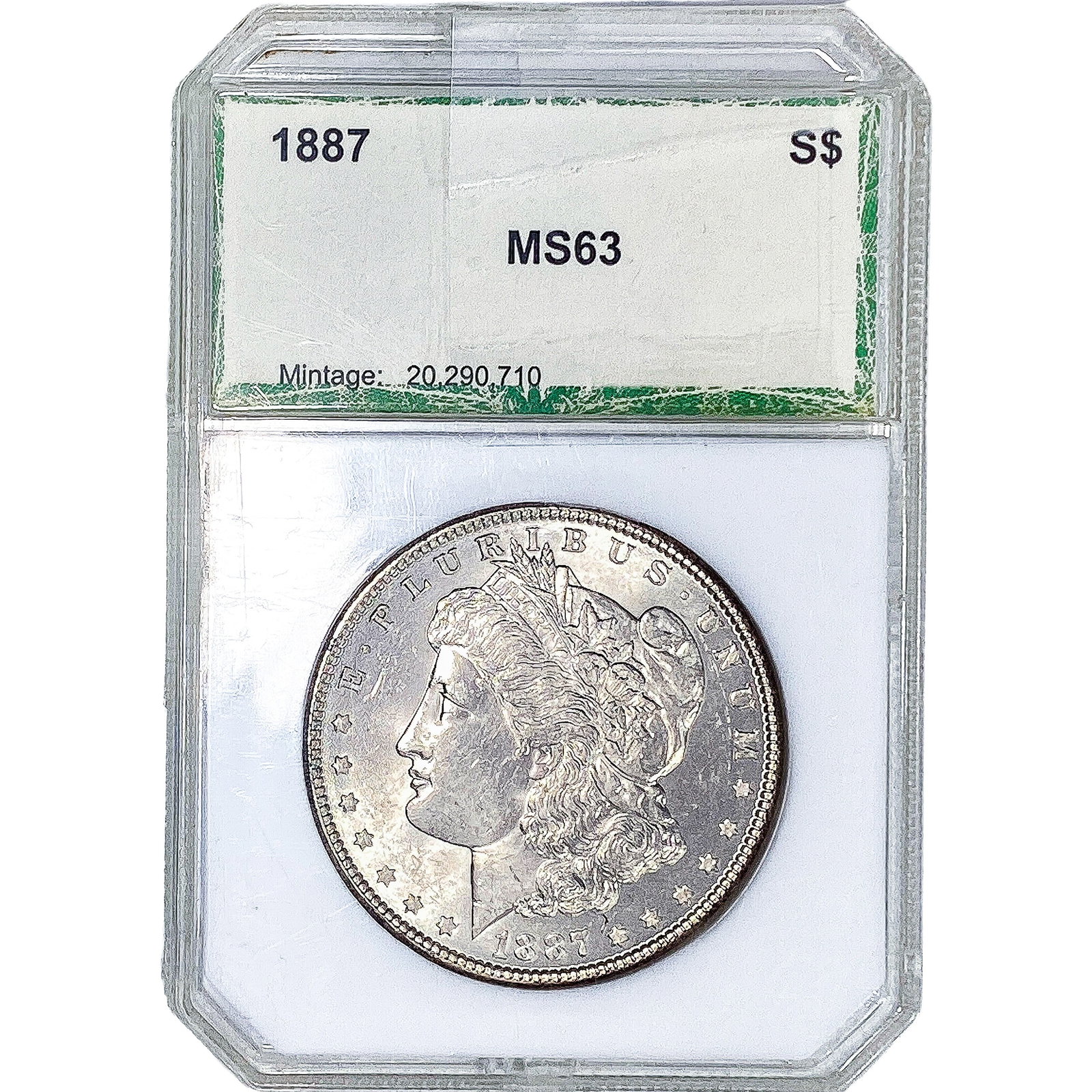 1887 Morgan Silver Dollar PCI MS63: 1887 Morgan Silver Dollar PCI MS63