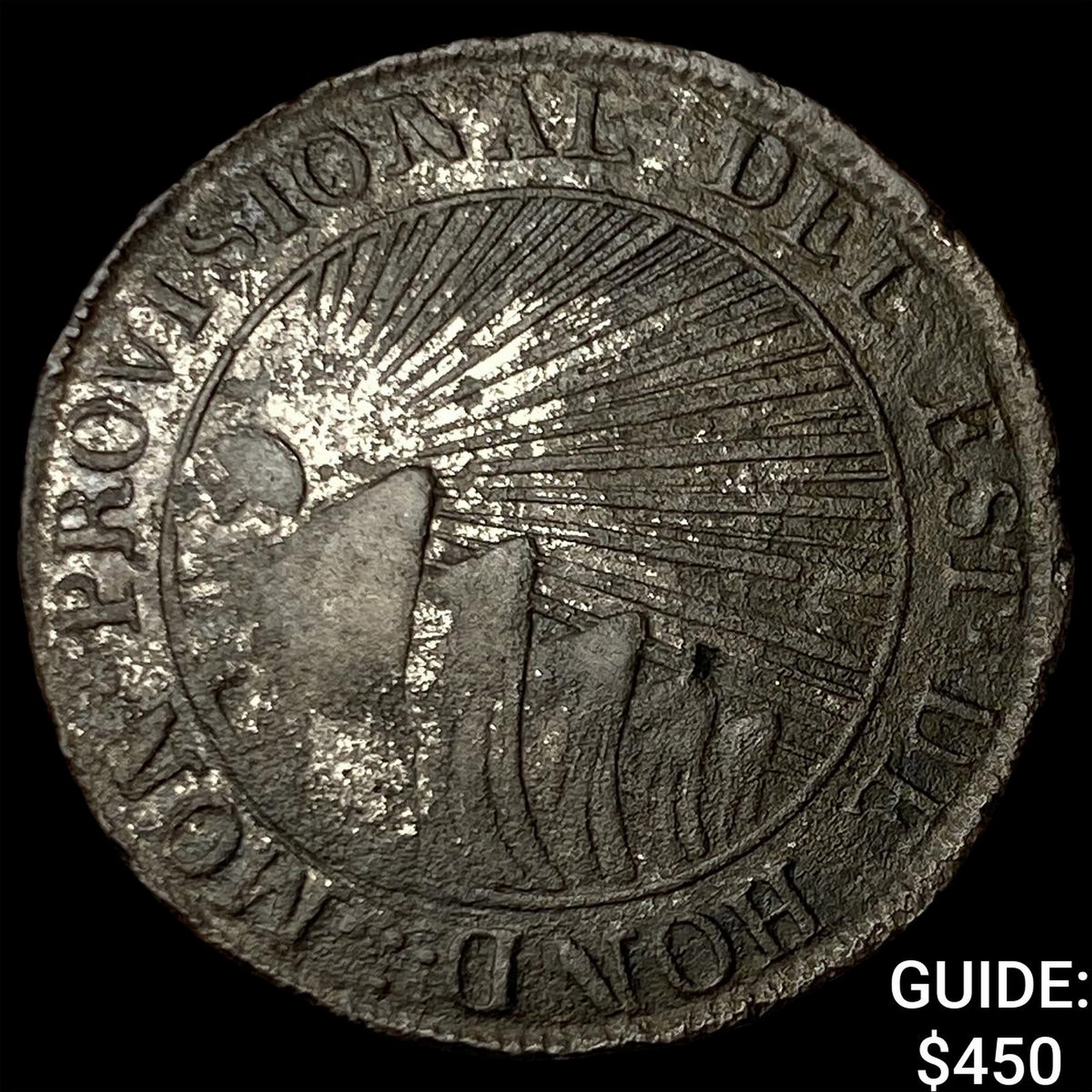 1845 Honduras Silver 2 Real: 1845 Honduras Silver 2 Real