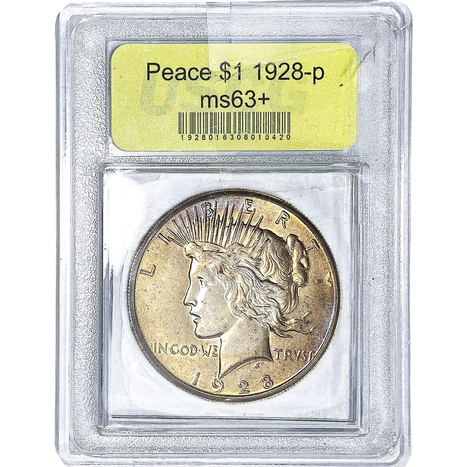 1928 Silver Peace Dollar USCG MS63+: 1928 Silver Peace Dollar USCG MS63+
