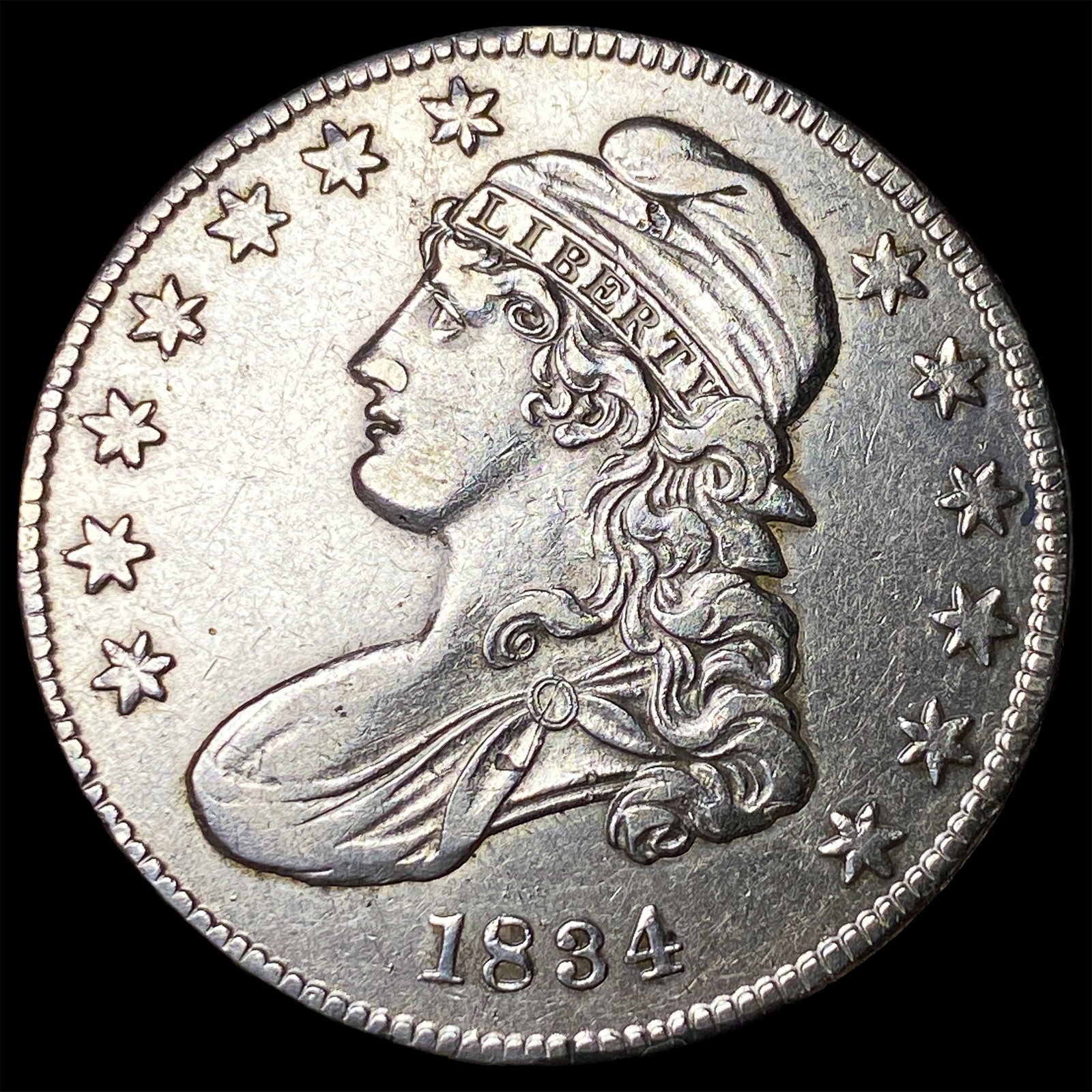 1834 Capped Bust Half Dollar CLOSELY UNCIRCULATED: 1834 Capped Bust Half Dollar CLOSELY UNCIRCULATED