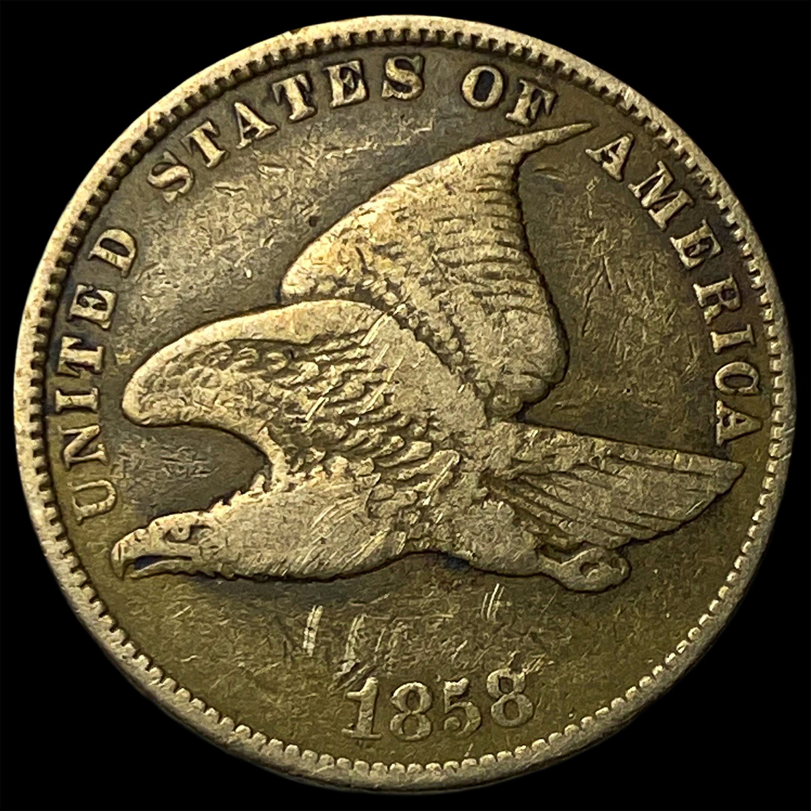 1858 Flying Eagle Cent NEARLY UNCIRCULATED: 1858 Flying Eagle Cent NEARLY UNCIRCULATED