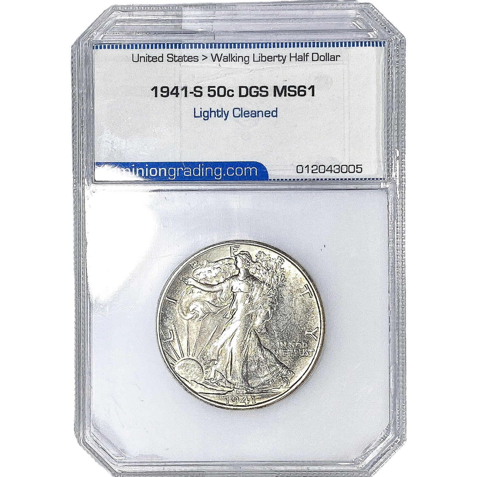 1941-S Walking Liberty Half Dollar DGS MS61: 1941-S Walking Liberty Half Dollar DGS MS61