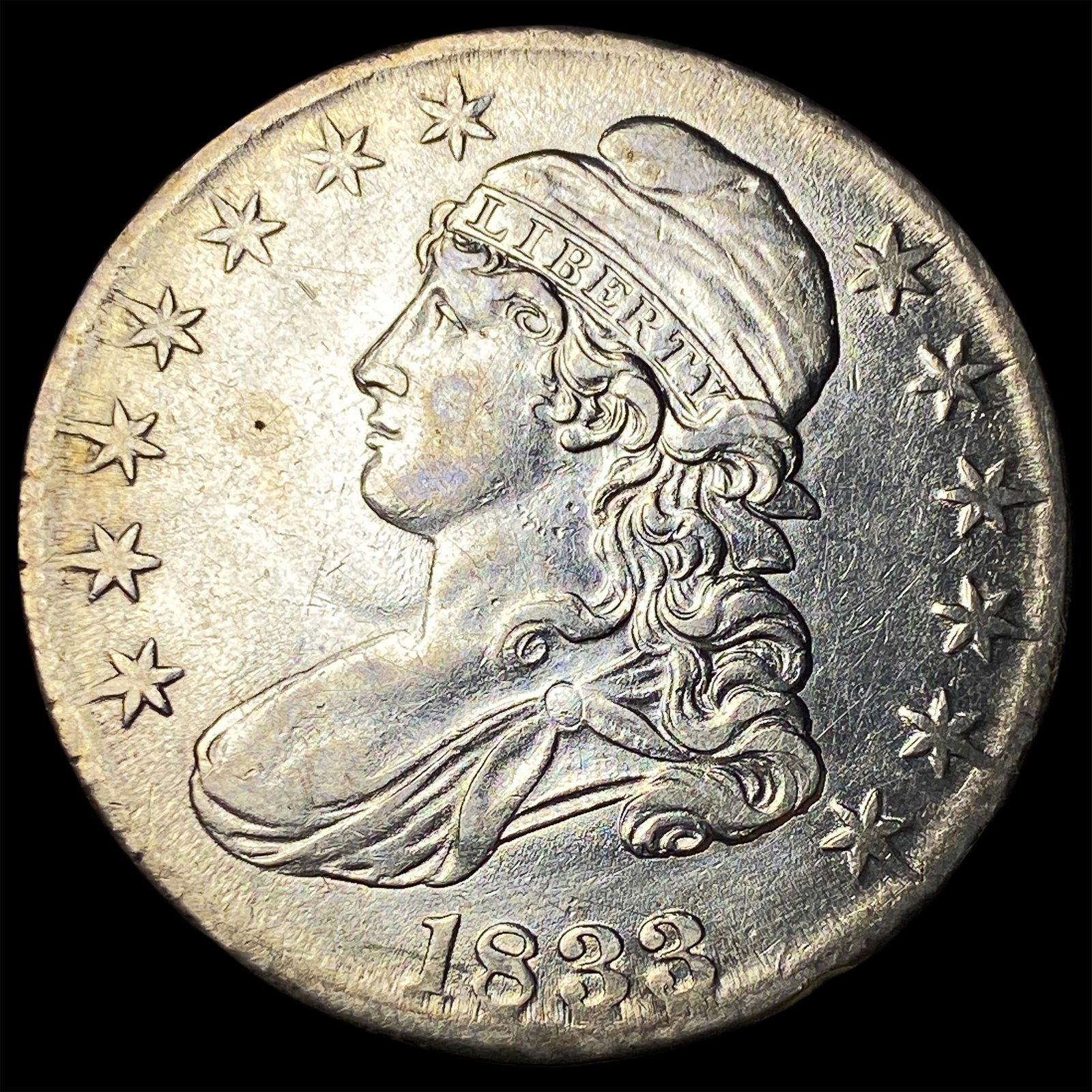 1833 Capped Bust Half Dollar CHOICE AU: 1833 Capped Bust Half Dollar CHOICE AU