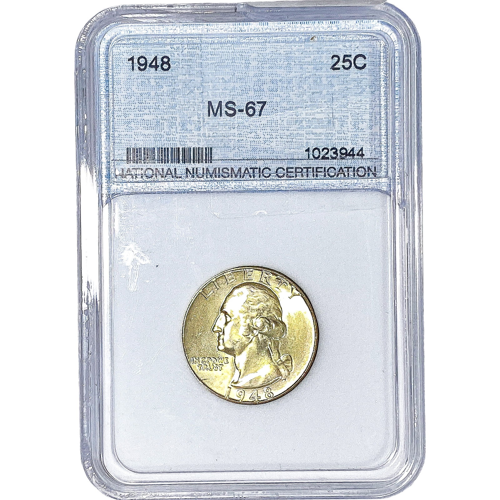1948 Washington Silver Quarter NNC MS67: 1948 Washington Silver Quarter NNC MS67