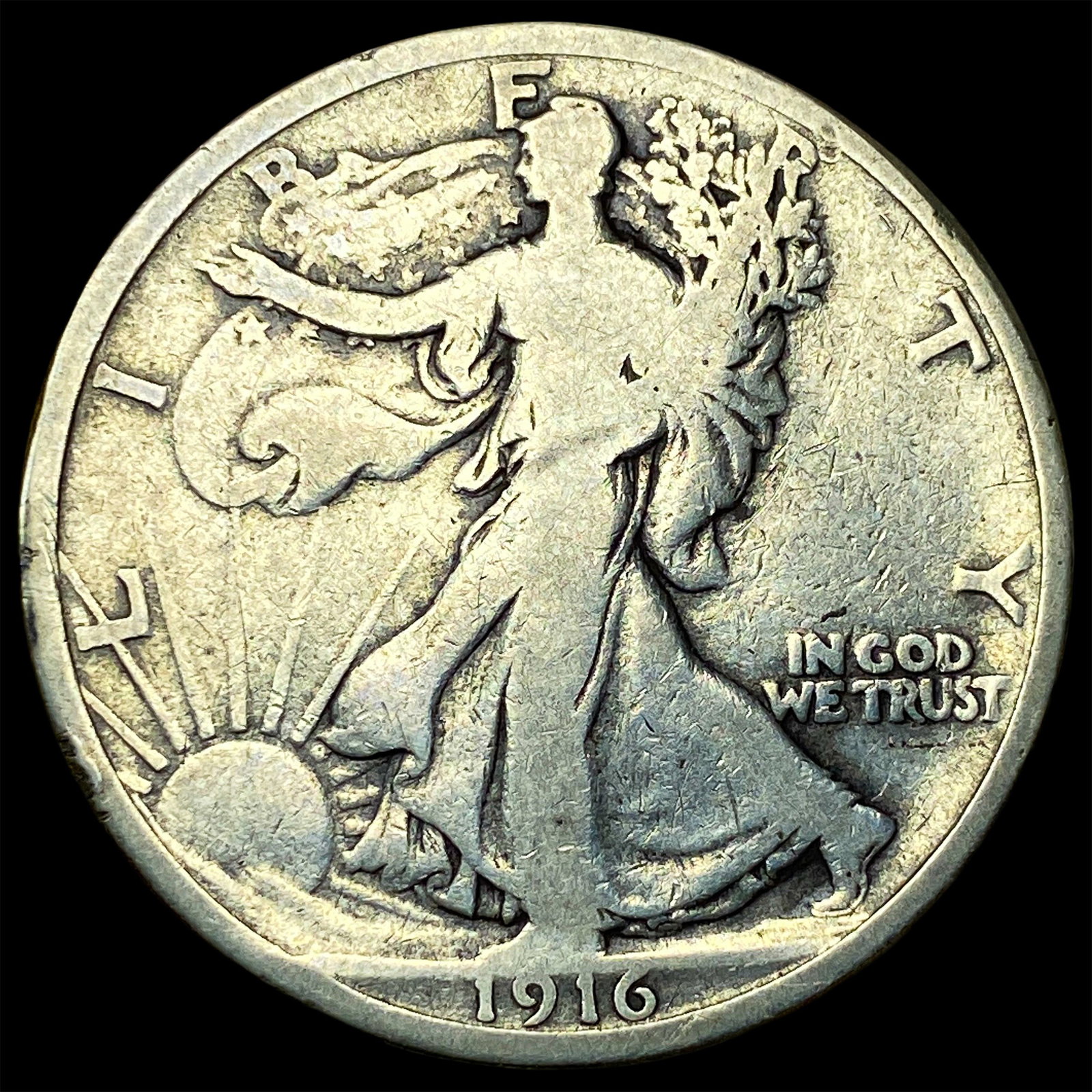 1916 Walking Liberty Half Dollar NEARLY UNCIRCULATED: 1916 Walking Liberty Half Dollar NEARLY UNCIRCULATED