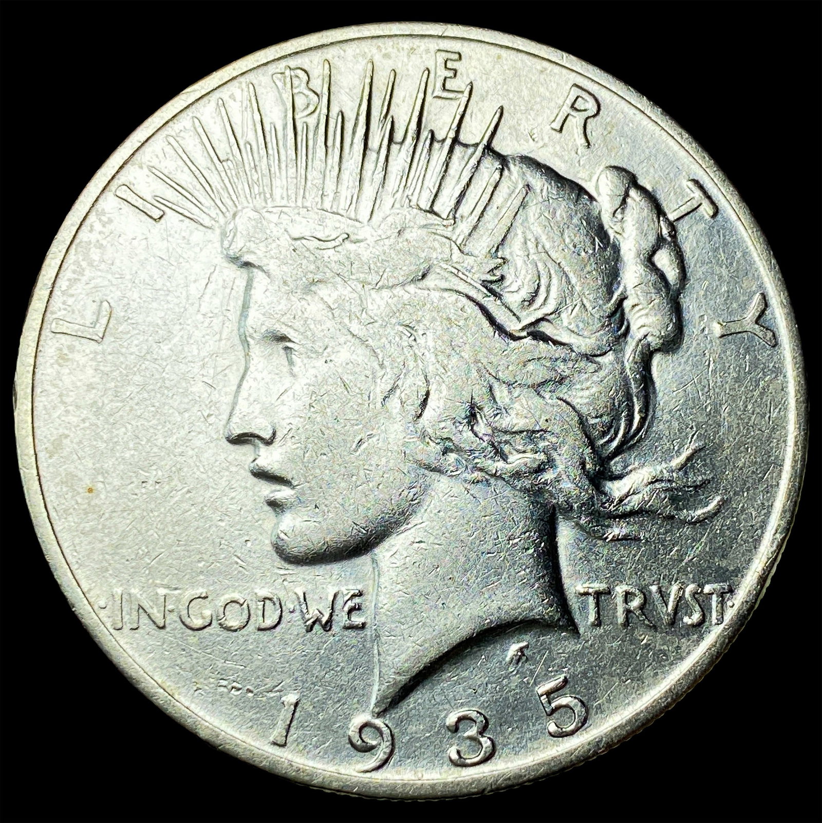 1935-S Silver Peace Dollar NEARLY UNCIRCULATED: 1935-S Silver Peace Dollar NEARLY UNCIRCULATED