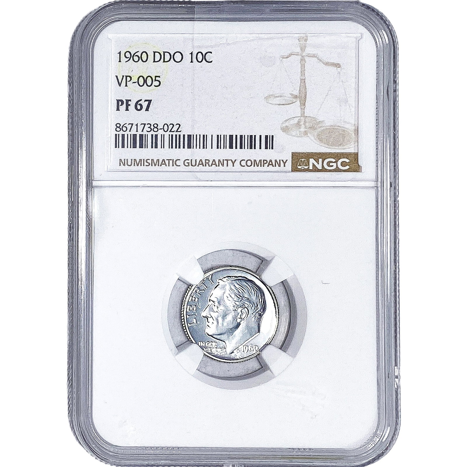 1960 DDO Roosevelt Dime NGC PF67: 1960 DDO Roosevelt Dime NGC PF67