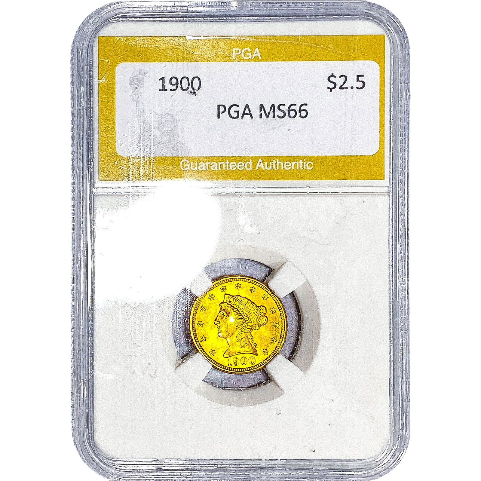 1900 $2.50 Gold Quarter Eagle PGA MS66: 1900 $2.50 Gold Quarter Eagle PGA MS66