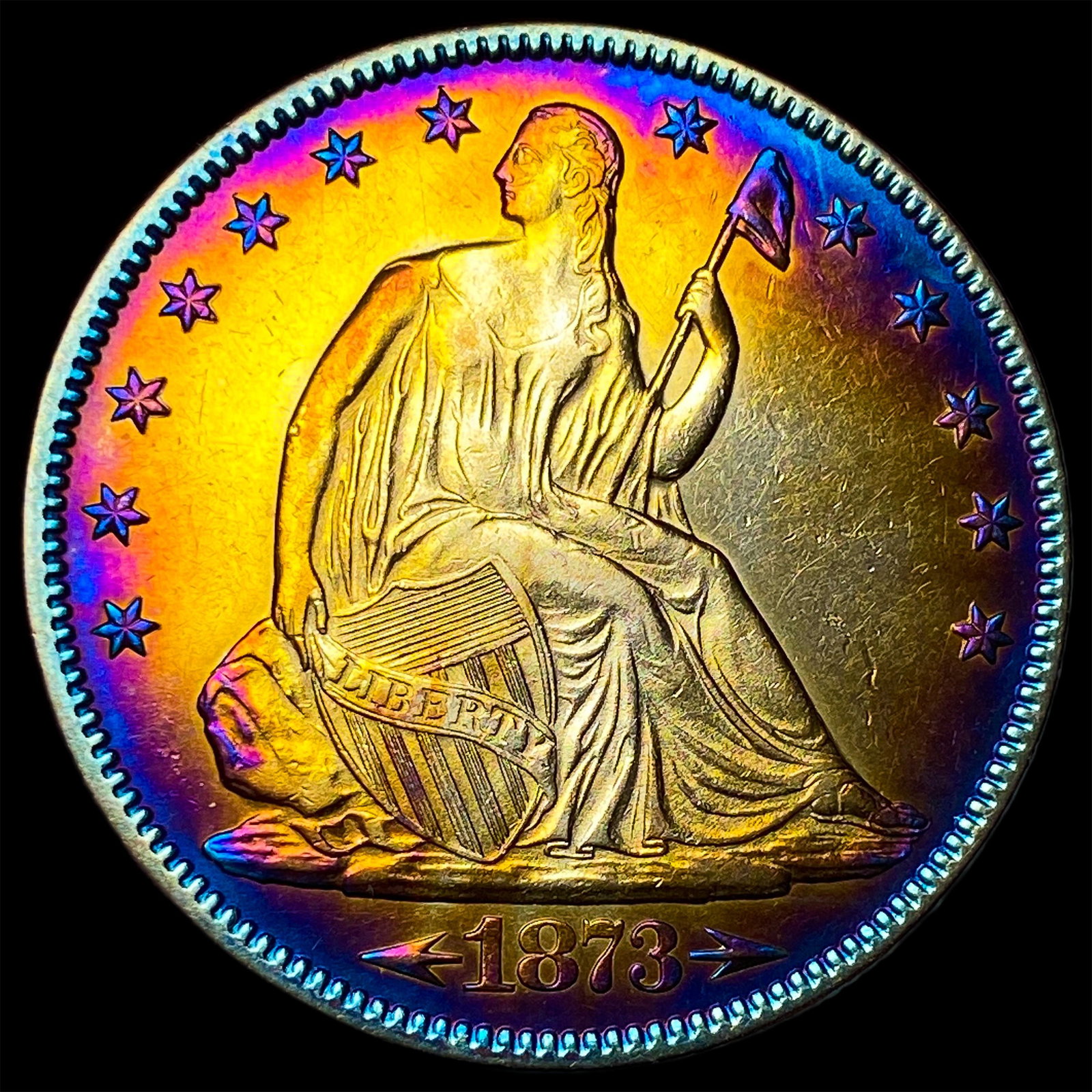 1873 Arrows Seated Liberty Half Dollar UNCIRCULATED: 1873 Arrows Seated Liberty Half Dollar UNCIRCULATED
