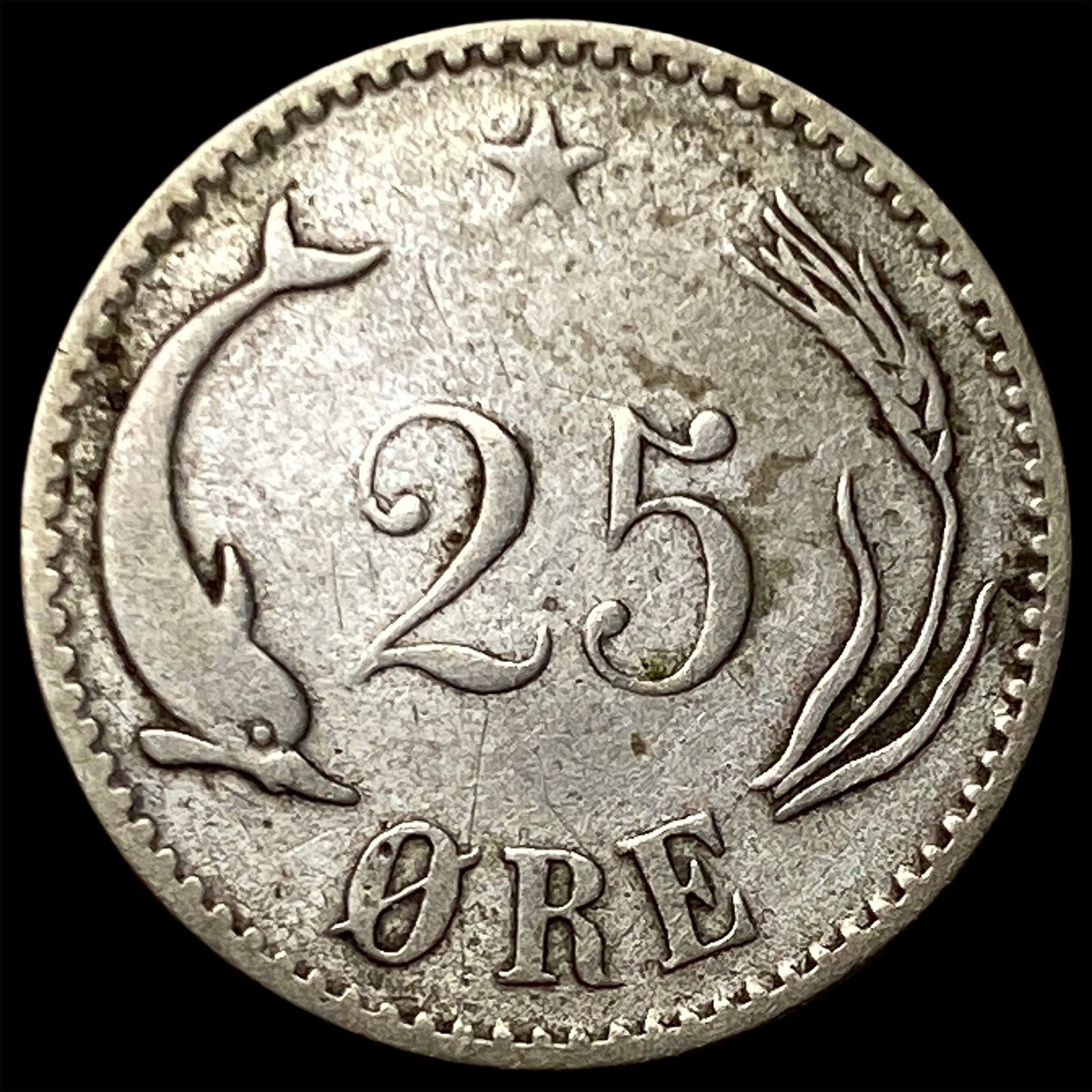 1891 Denmark Silver 25 Ore - 2