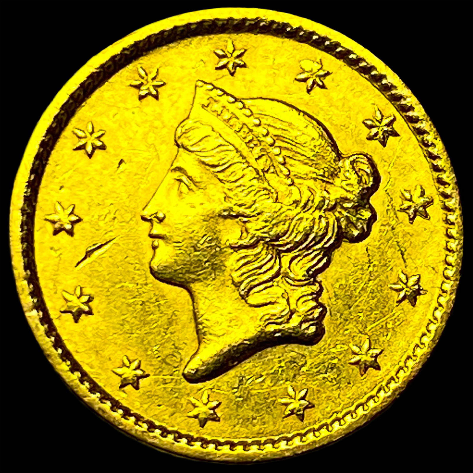 1851 Gold $1 Liberty Head Type 1 CLOSELY UNCIRCULATED: 1851 Gold $1 Liberty Head Type 1 CLOSELY UNCIRCULATED