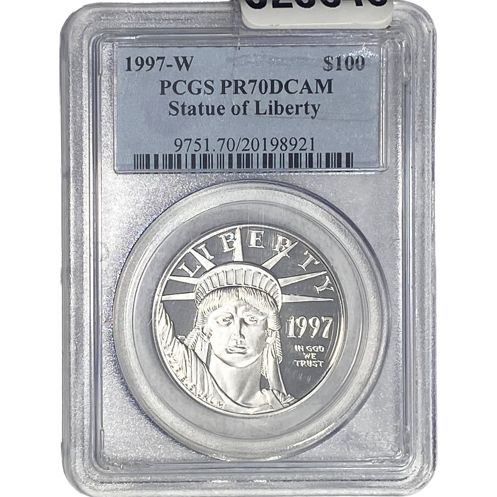 1997-W Platnium Eagle $100 PCGS PR70 DCAM: 1997-W Platnium Eagle $100 PCGS PR70 DCAM