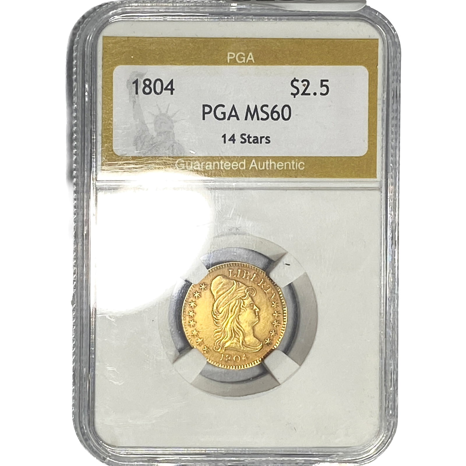 1804 $2.50 Gold Quarter Eagle PGA MS60: 1804 $2.50 Gold Quarter Eagle PGA MS60