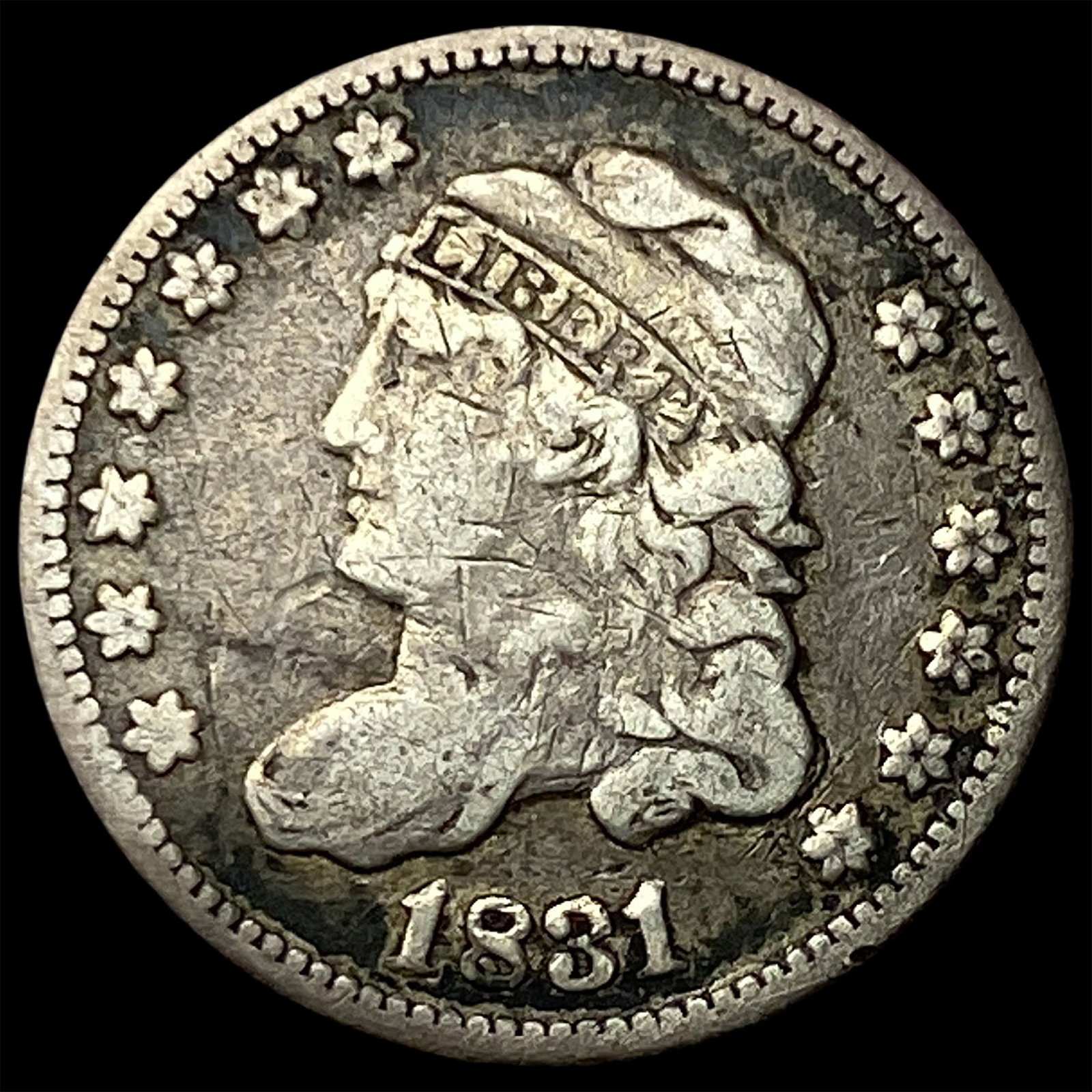 1831 Capped Bust Silver Half Dime LIGHTLY CIRCULATED: 1831 Capped Bust Silver Half Dime LIGHTLY CIRCULATED