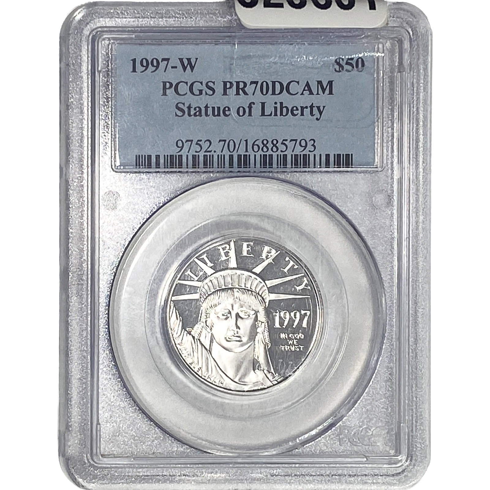 1997-W Platnium Eagle $50 PCGS PR70 DCAM: 1997-W Platnium Eagle $50 PCGS PR70 DCAM