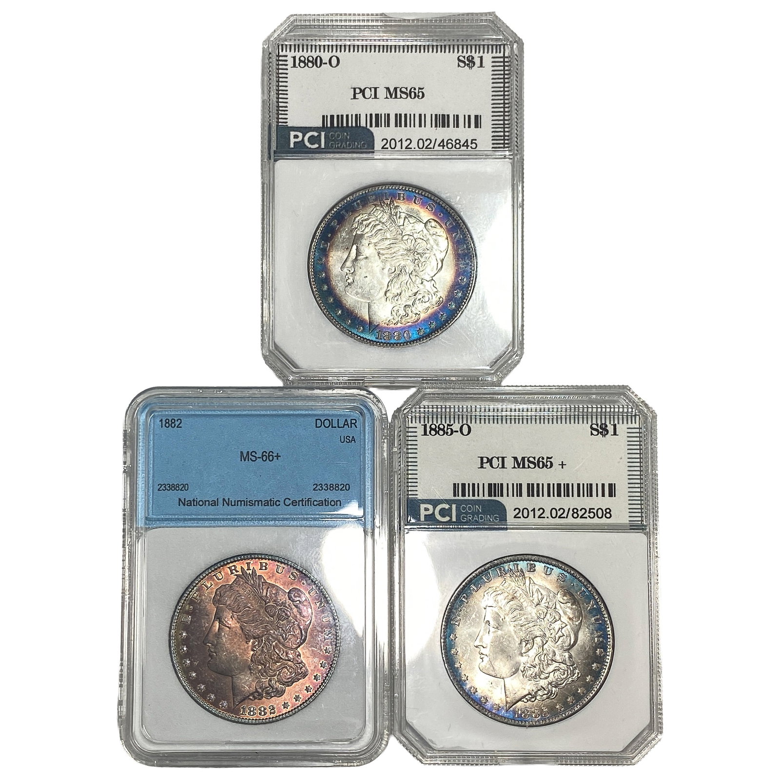 [3] 1880-1885 Morgan Silver Dollar MS65-66+: [3] 1880-1885 Morgan Silver Dollar MS65-66+