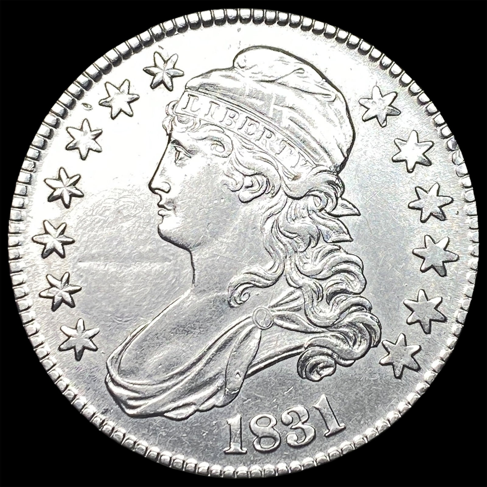 1831 Capped Bust Half Dollar CLOSELY UNCIRCULATED: 1831 Capped Bust Half Dollar CLOSELY UNCIRCULATED