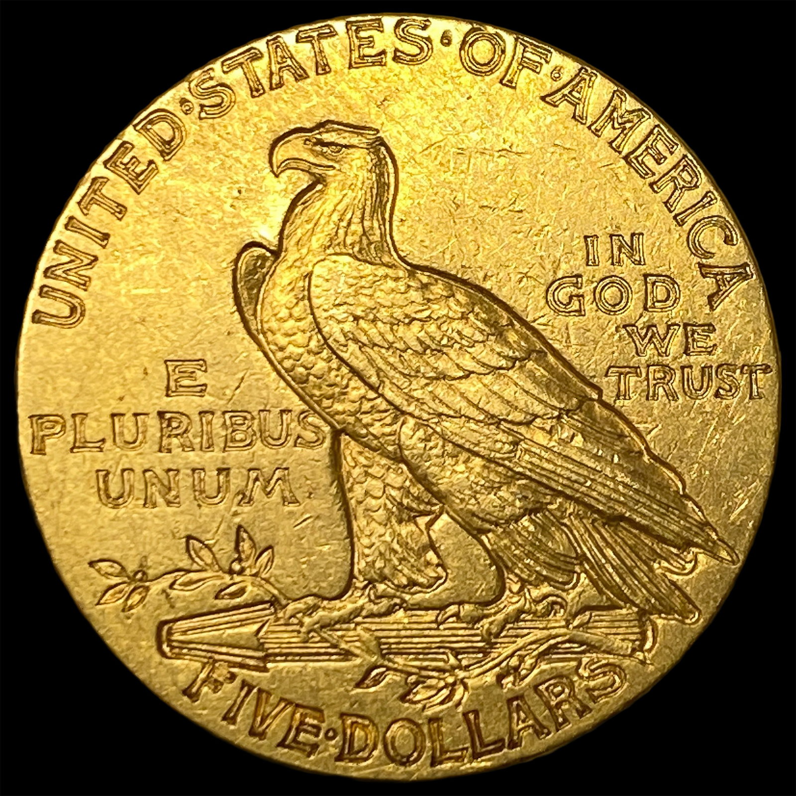 1912 Indian Head Half Eagle $5 Gold CLOSELY UNCIRCULATED - 2