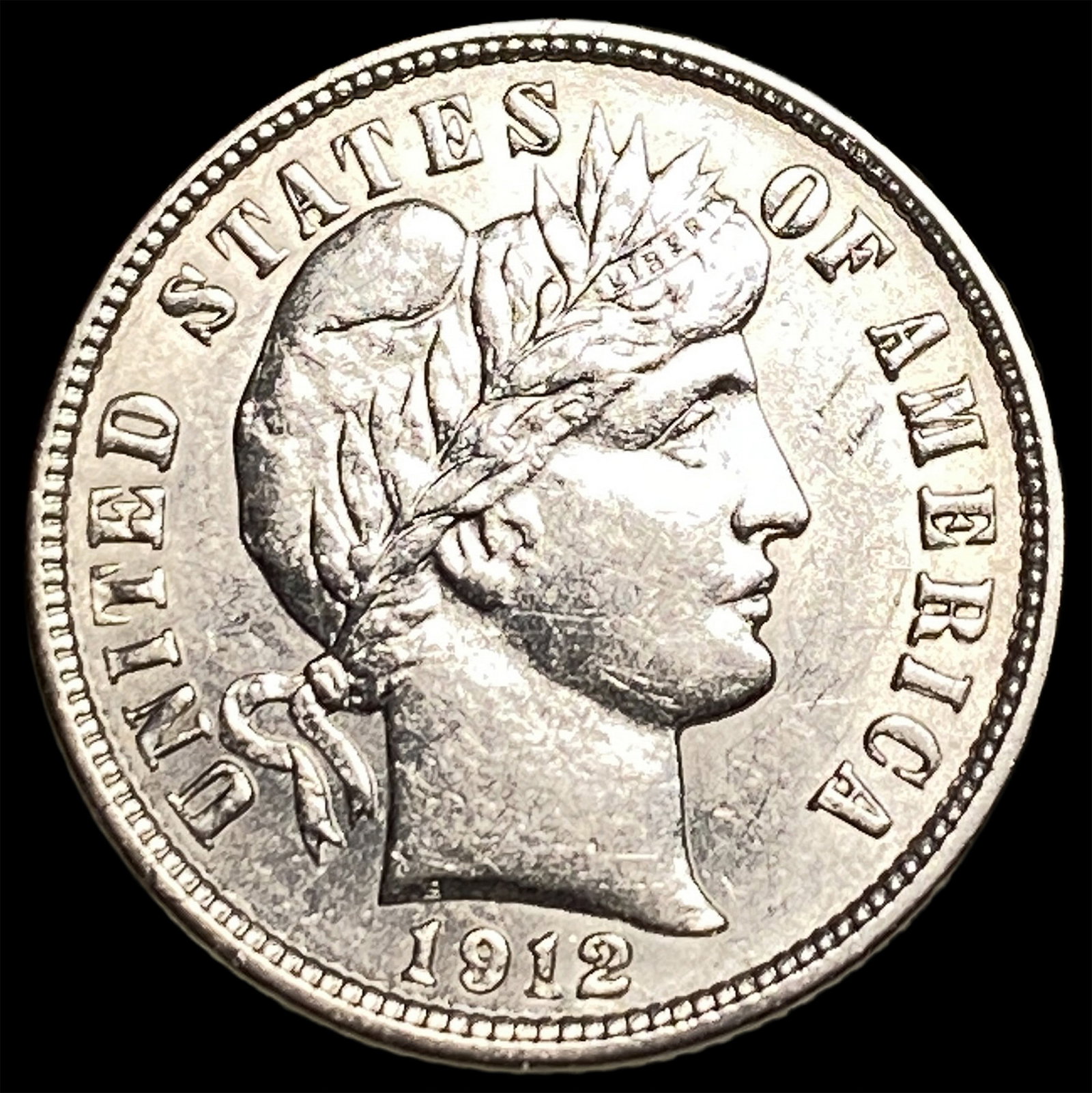 1912-D Silver Barber Dime CLOSELY UNCIRCULATED: 1912-D Silver Barber Dime CLOSELY UNCIRCULATED