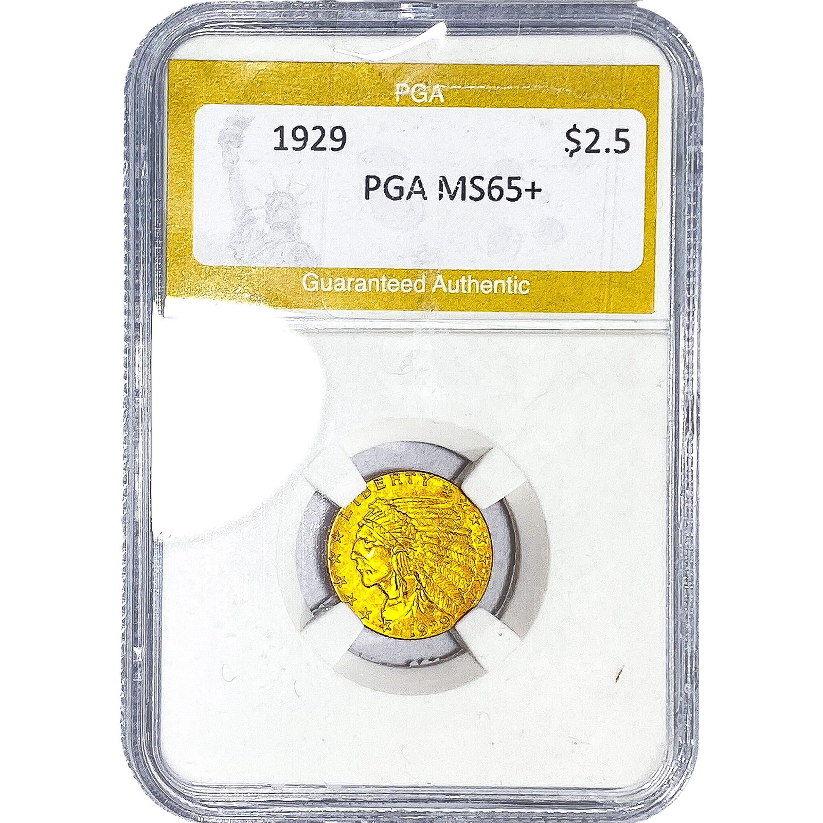 1929 $2.50 Gold Quarter Eagle PGA MS65+: 1929 $2.50 Gold Quarter Eagle PGA MS65+