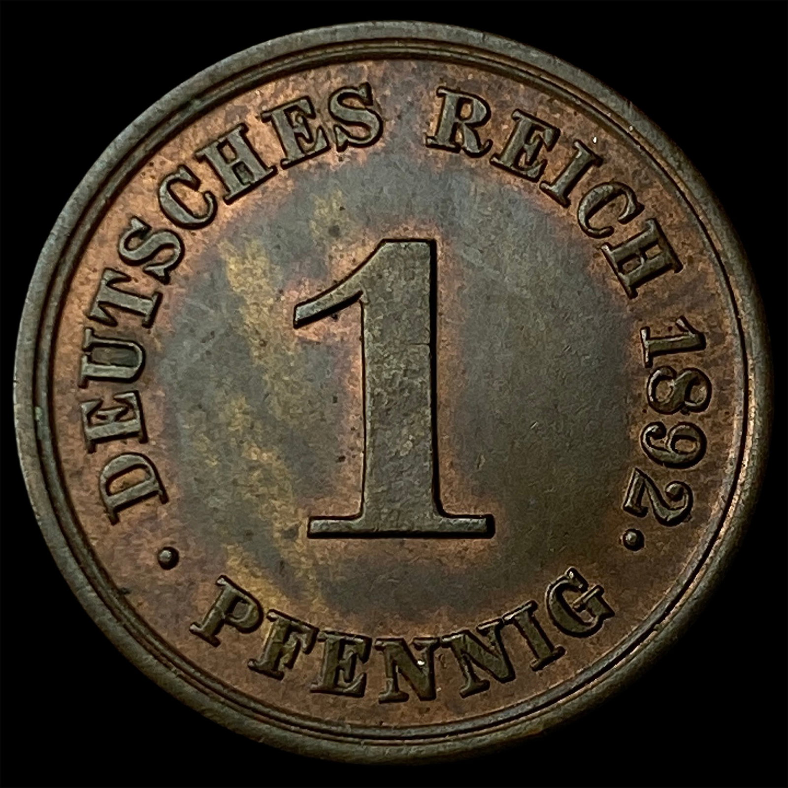 1892E Germany Copper Pfenning: 1892E Germany Copper Pfenning