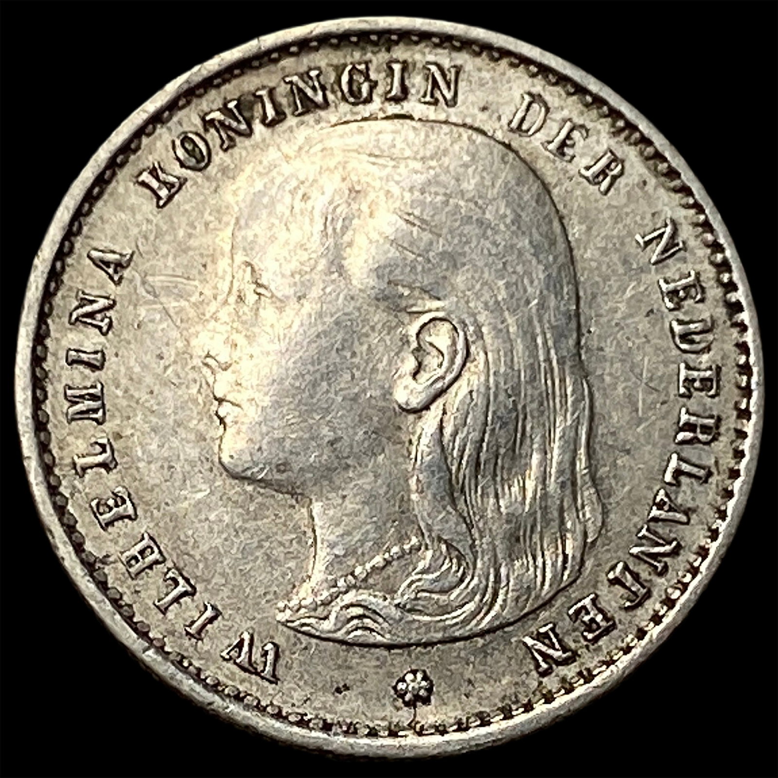 1895 Netherlands Silver 10 Cents: 1895 Netherlands Silver 10 Cents