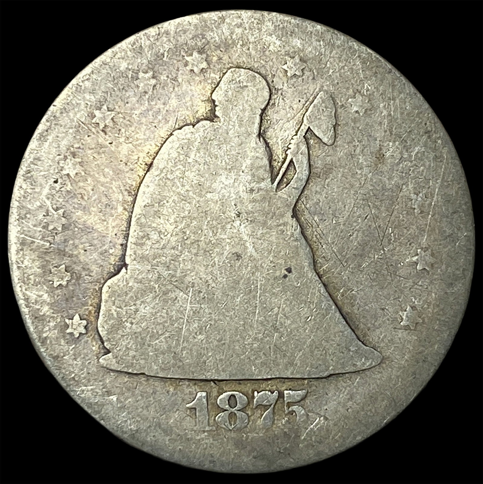 1875-S Seated Liberty Half Dollar NICELY CIRCULATED: 1875-S Seated Liberty Half Dollar NICELY CIRCULATED