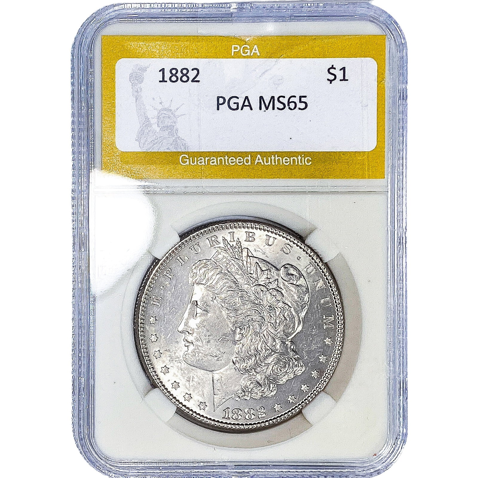 1882 Morgan Silver Dollar PGA MS65: 1882 Morgan Silver Dollar PGA MS65