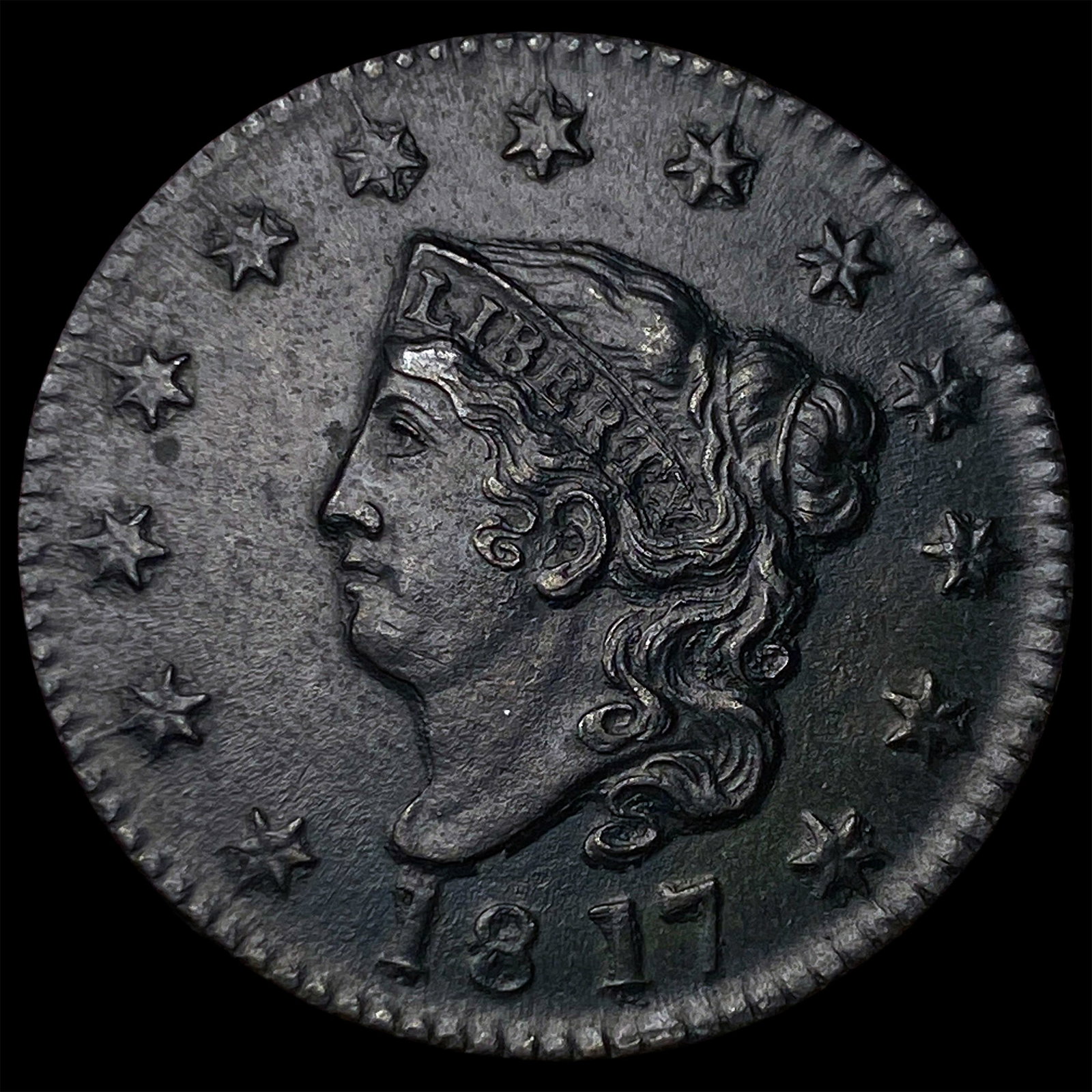 1817 Coronet Head Large Cent CLOSELY UNCIRCULATED: 1817 Coronet Head Large Cent CLOSELY UNCIRCULATED